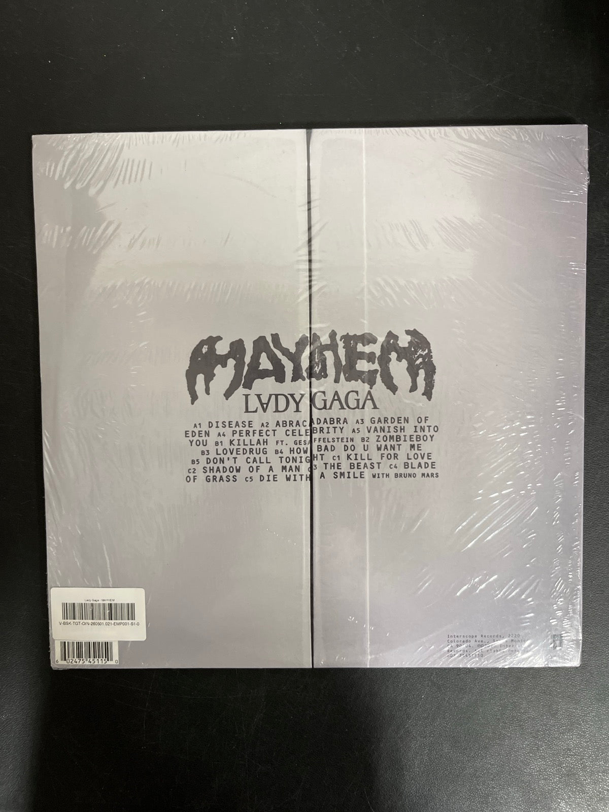 BACK - Lady Gaga - MAYHEM LE Yellow Etched Vinyl SEALED NOT TESTED