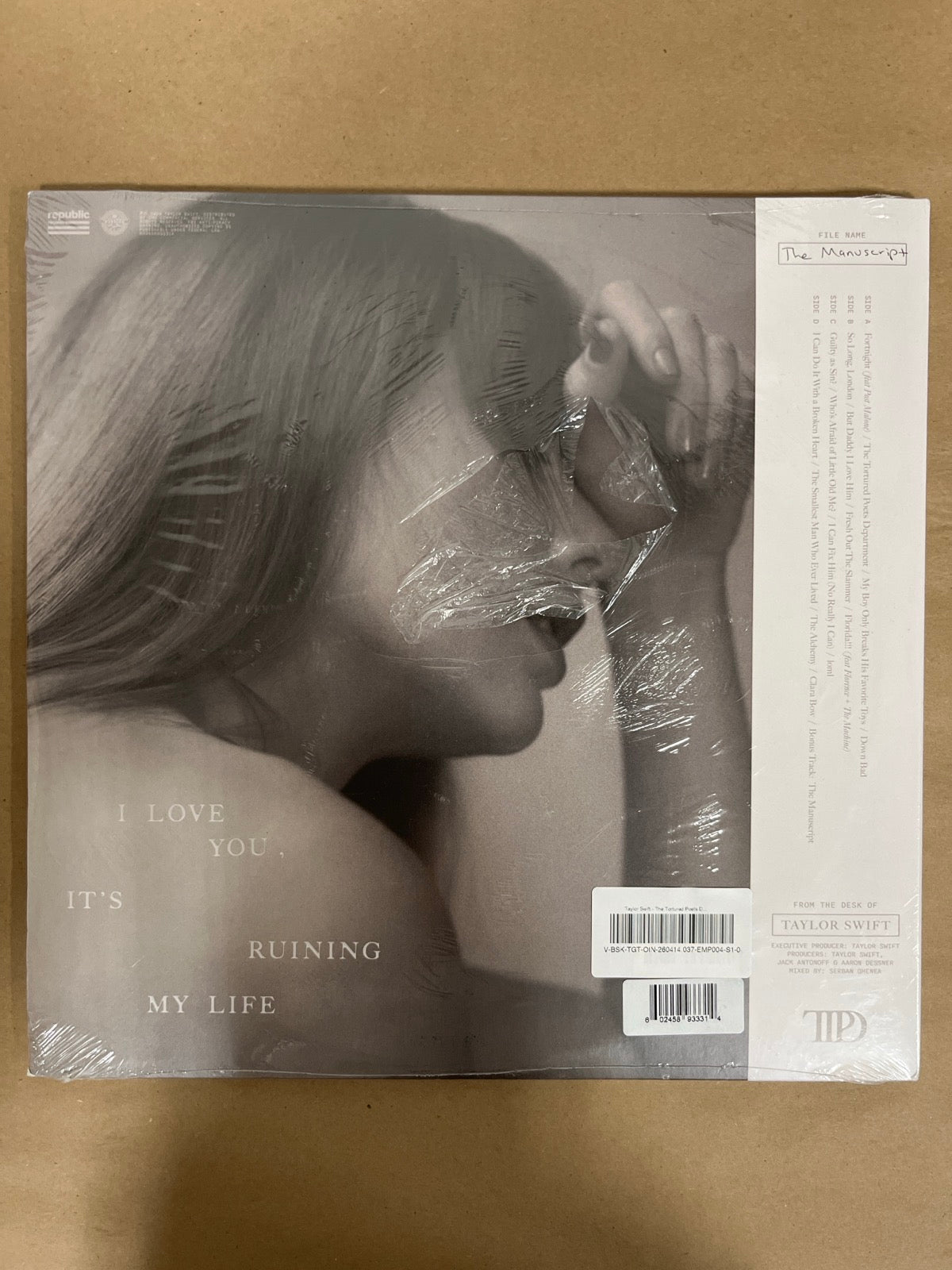 BACK - Taylor Swift - The Tortured ... LE Ghost White Vinyl SEALED NOT TESTED
