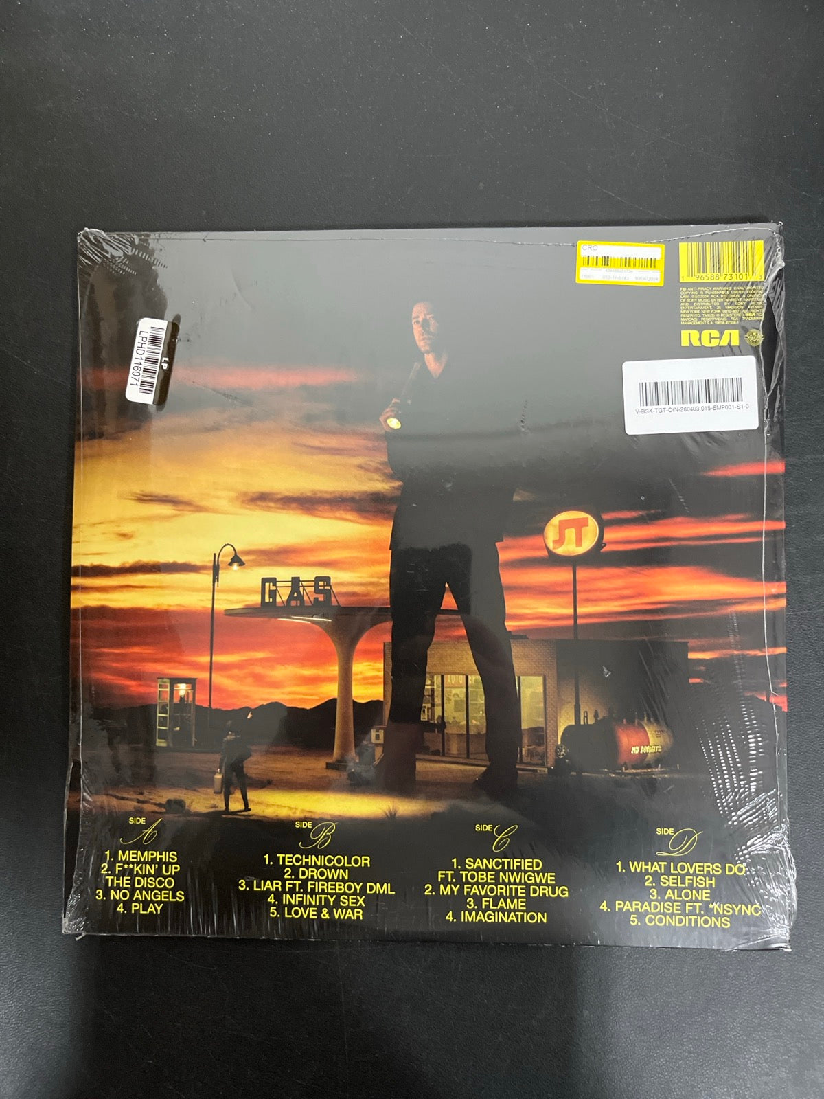 BACK - Justin Timberlake - Everything I ... Silver/Black Vinyl SEALED NOT TESTED