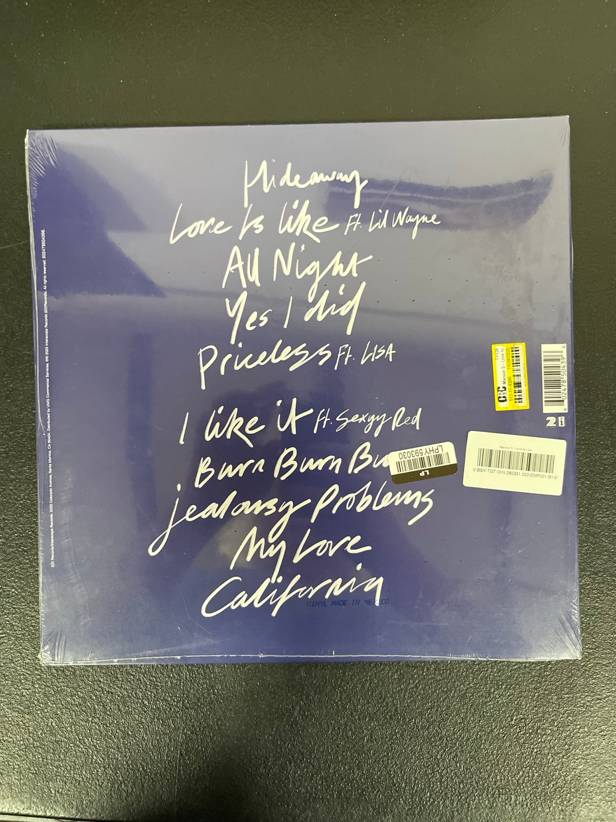 BACK - Maroon 5 - Love Is Like LE Vinyl SEALED NOT TESTED