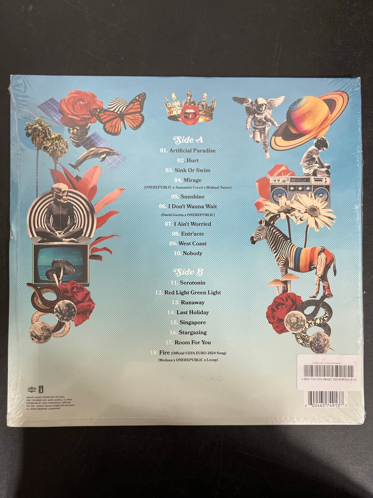 BACK - OneRepublic - Artificial Paradise LE Blue Vinyl SEALED NOT TESTED