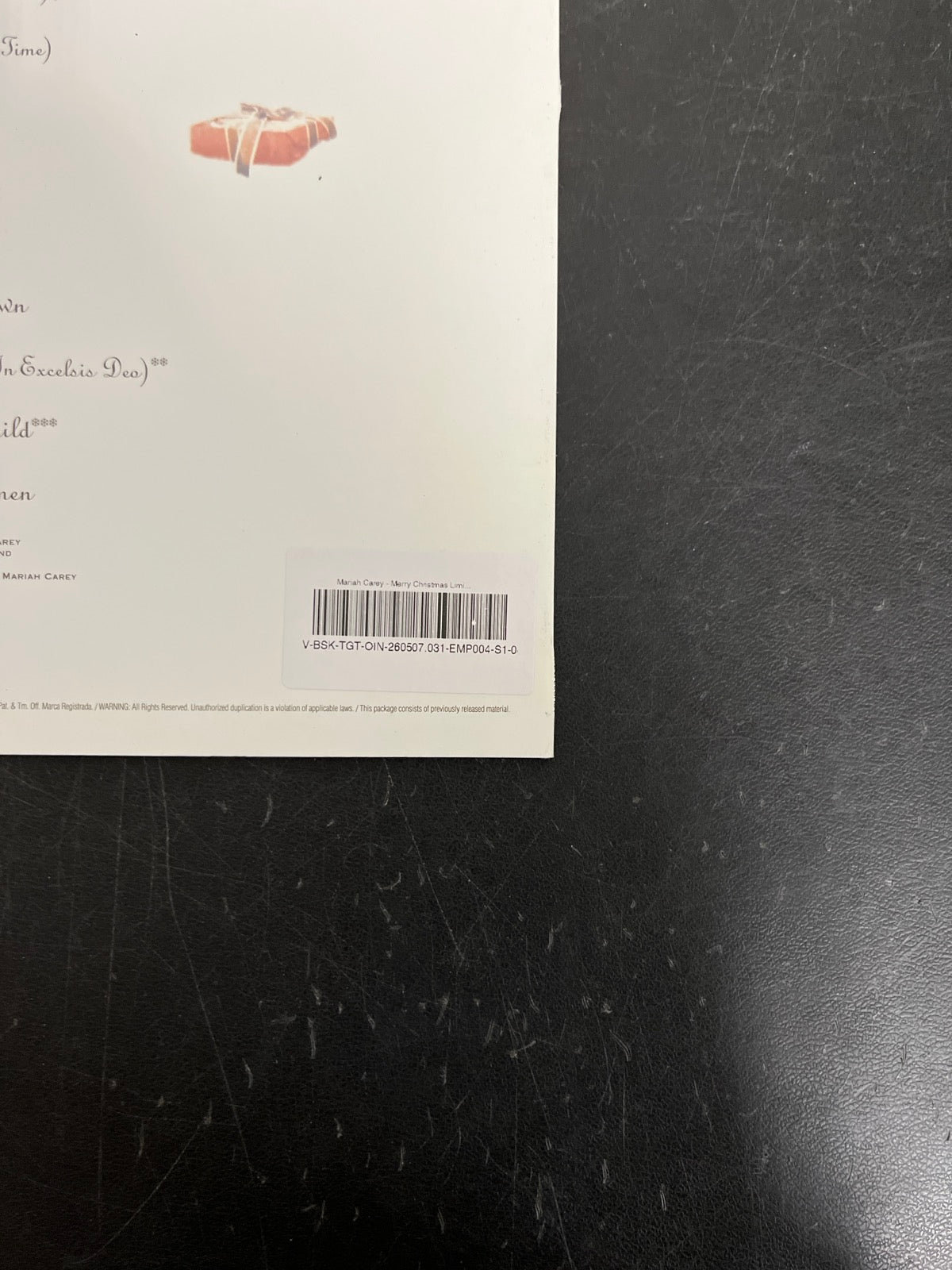 BACK_BR - Mariah Carey - Merry Christmas LE Clear Vinyl SEALED NOT TESTED