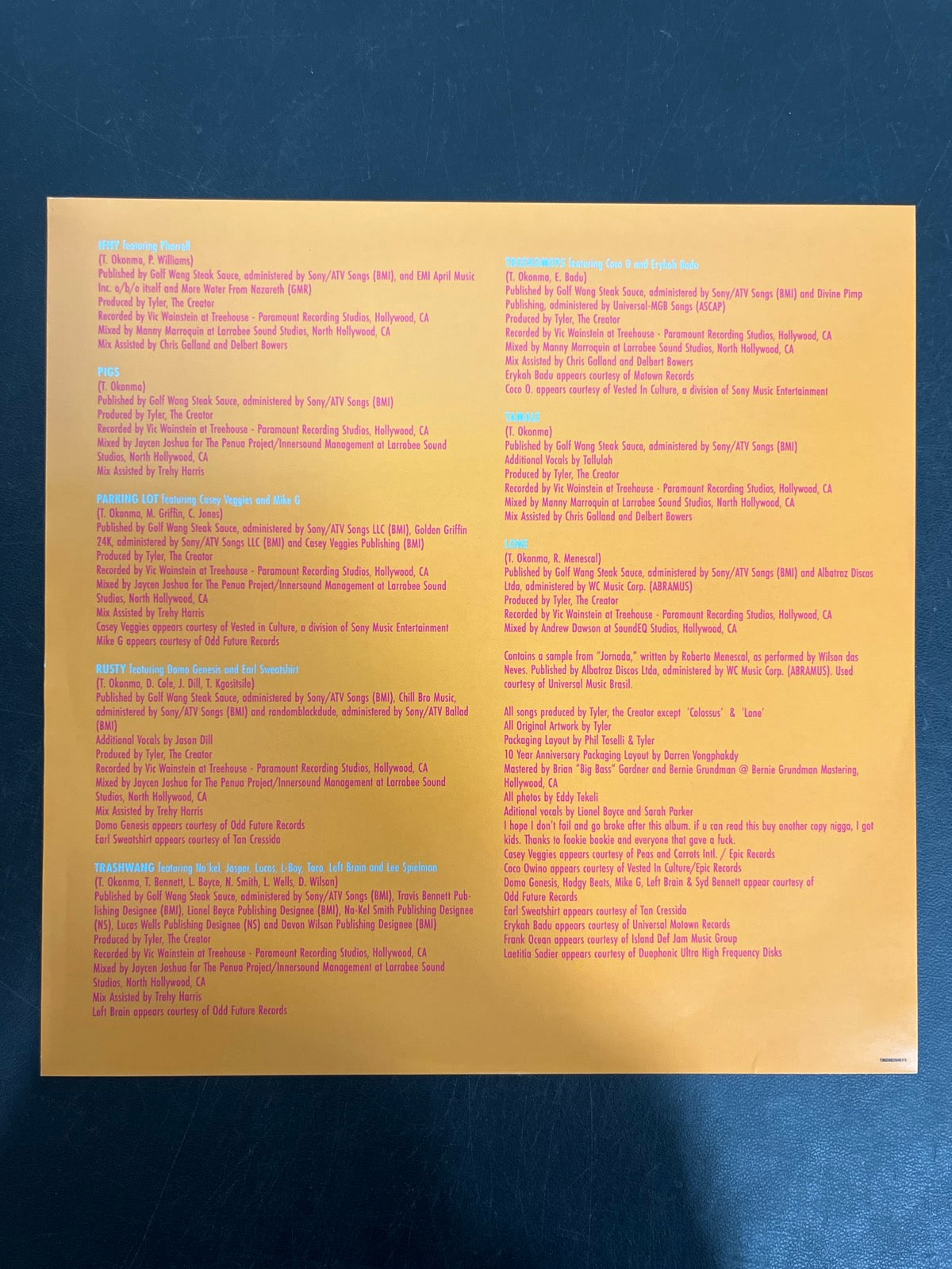 MISC_4 - Tyler, The Creator - Wolf LE Pink Vinyl USED NOT TESTED