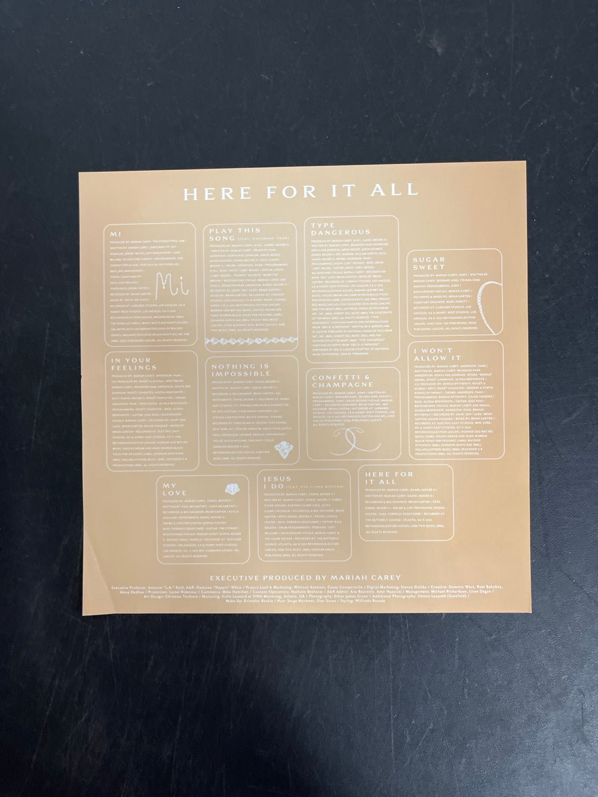MISC_4 - Mariah Carey - Here For It All LE Honey Vinyl USED NOT TESTED
