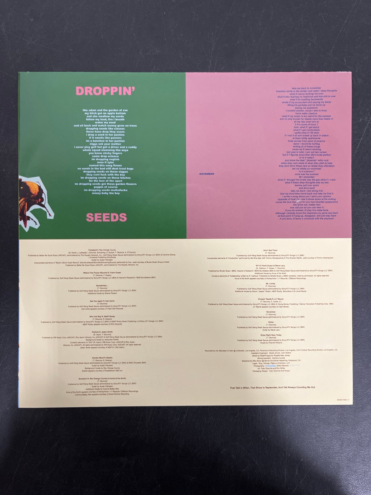 MISC_4 - Tyler, the Creator - Flower Boy LE Vinyl USED NOT TESTED