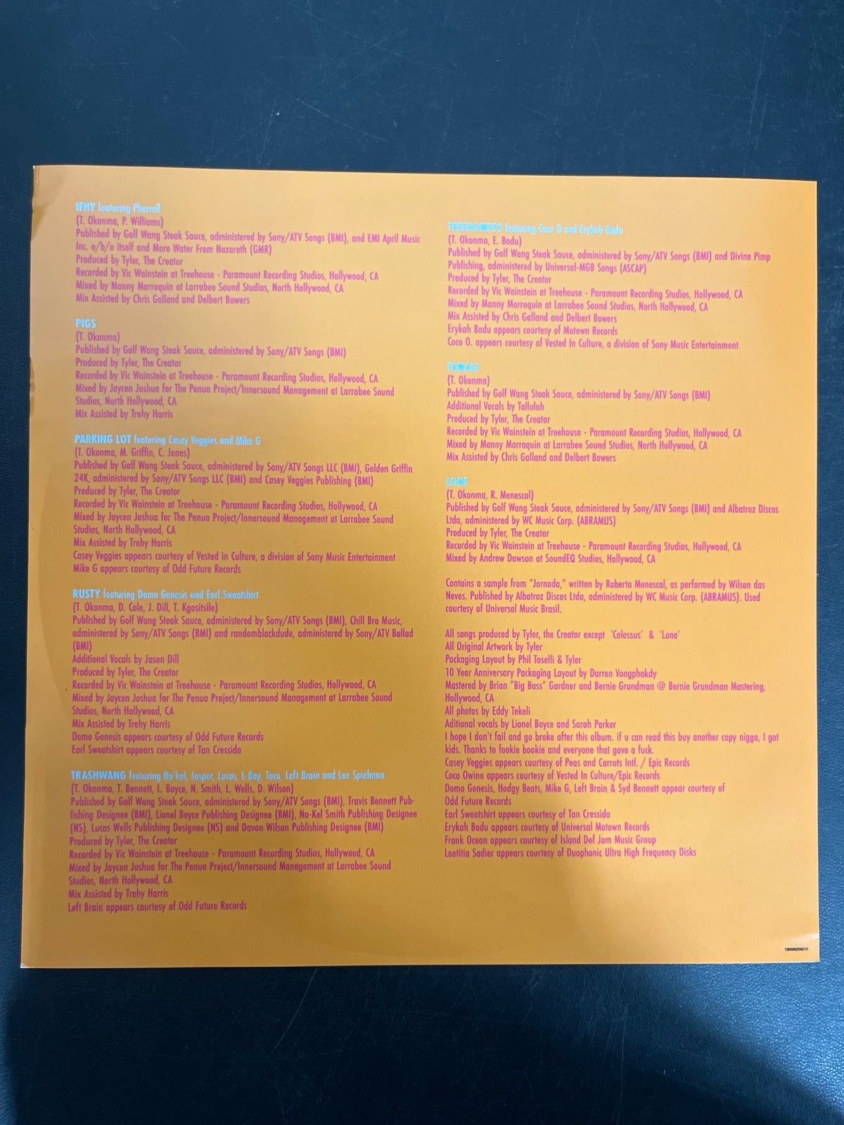 MISC_4 - Tyler, The Creator - Wolf LE Pink Vinyl USED NOT TESTED