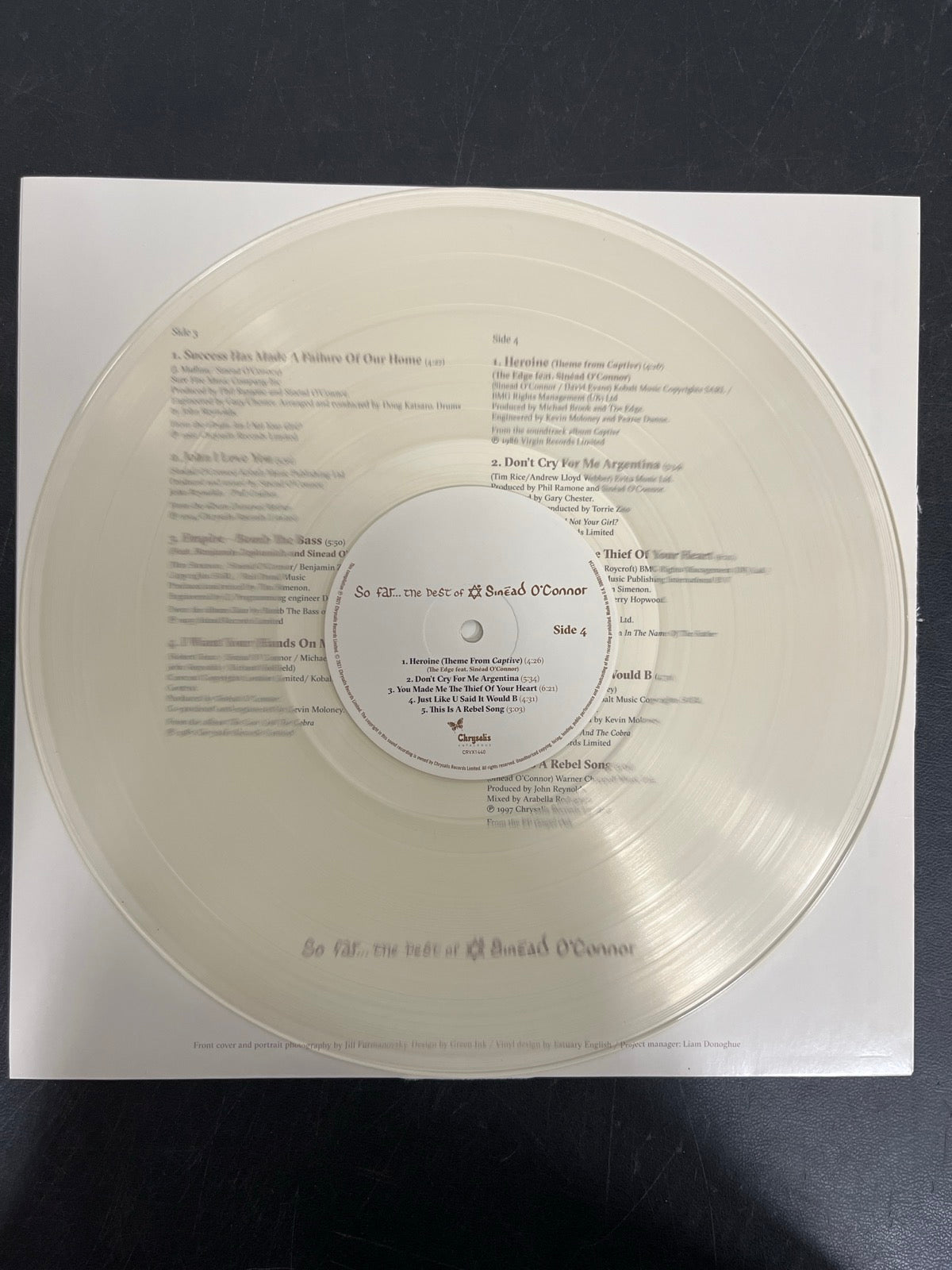 VINYL_2D - Sinéad O'Connor - So Far… The Best of ... LE Clear Vinyl USED NOT TESTED
