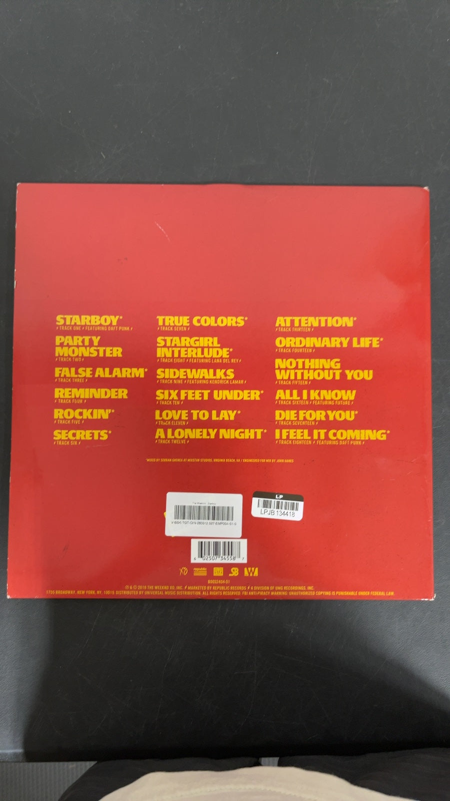 BACK - The Weeknd - Starboy LE Blue Vinyl USED NOT TESTED