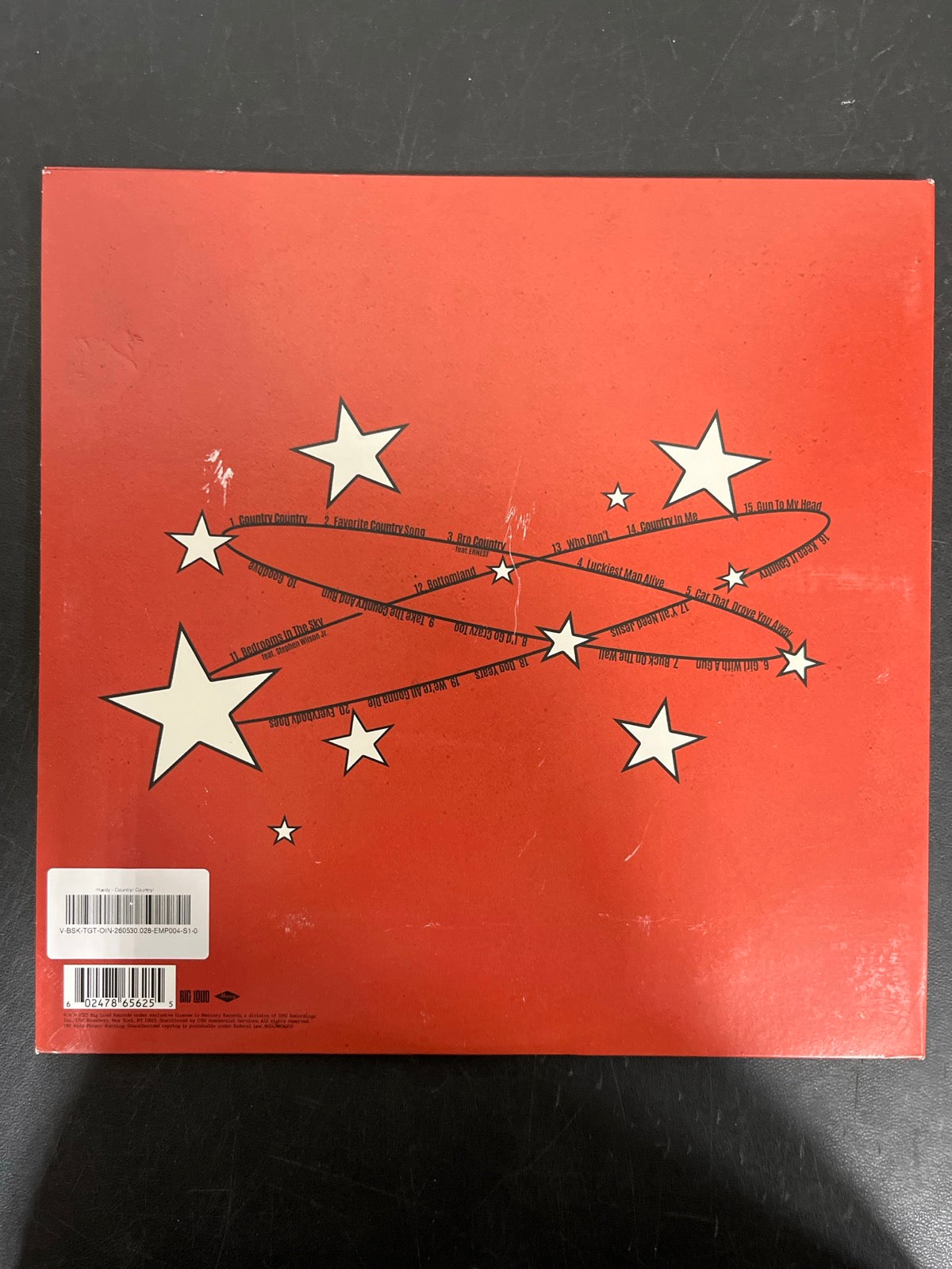 BACK - Hardy - Country! Country! LE Molton Lava Vinyl USED NOT TESTED