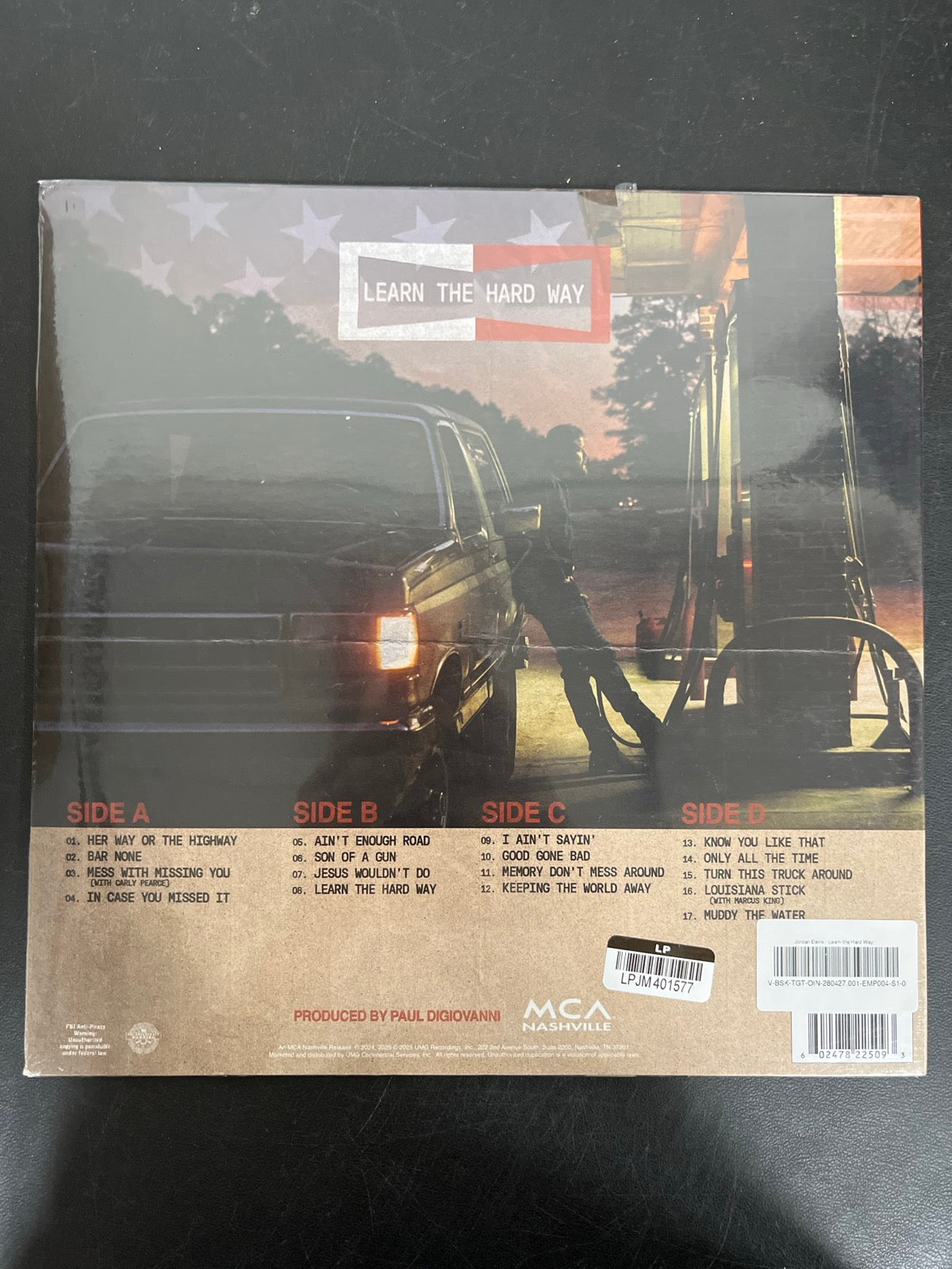 BACK - Jordan Davis - Learn The Har ... LE Silver / Black Vinyl SEALED NOT TESTED