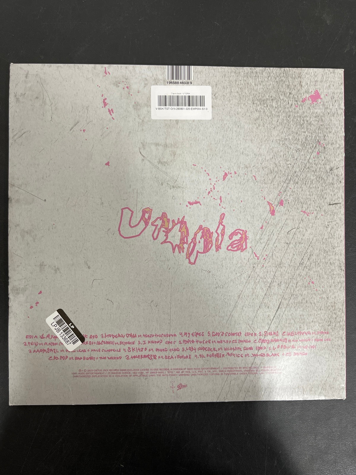 BACK - Travis Scott - UTOPIA Vinyl USED NOT TESTED
