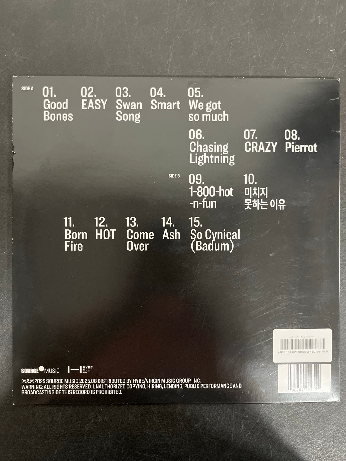 BACK - Le Sserafim - Easy-Crazy-Hot LE Translucent Vinyl WARPED NOT TESTED