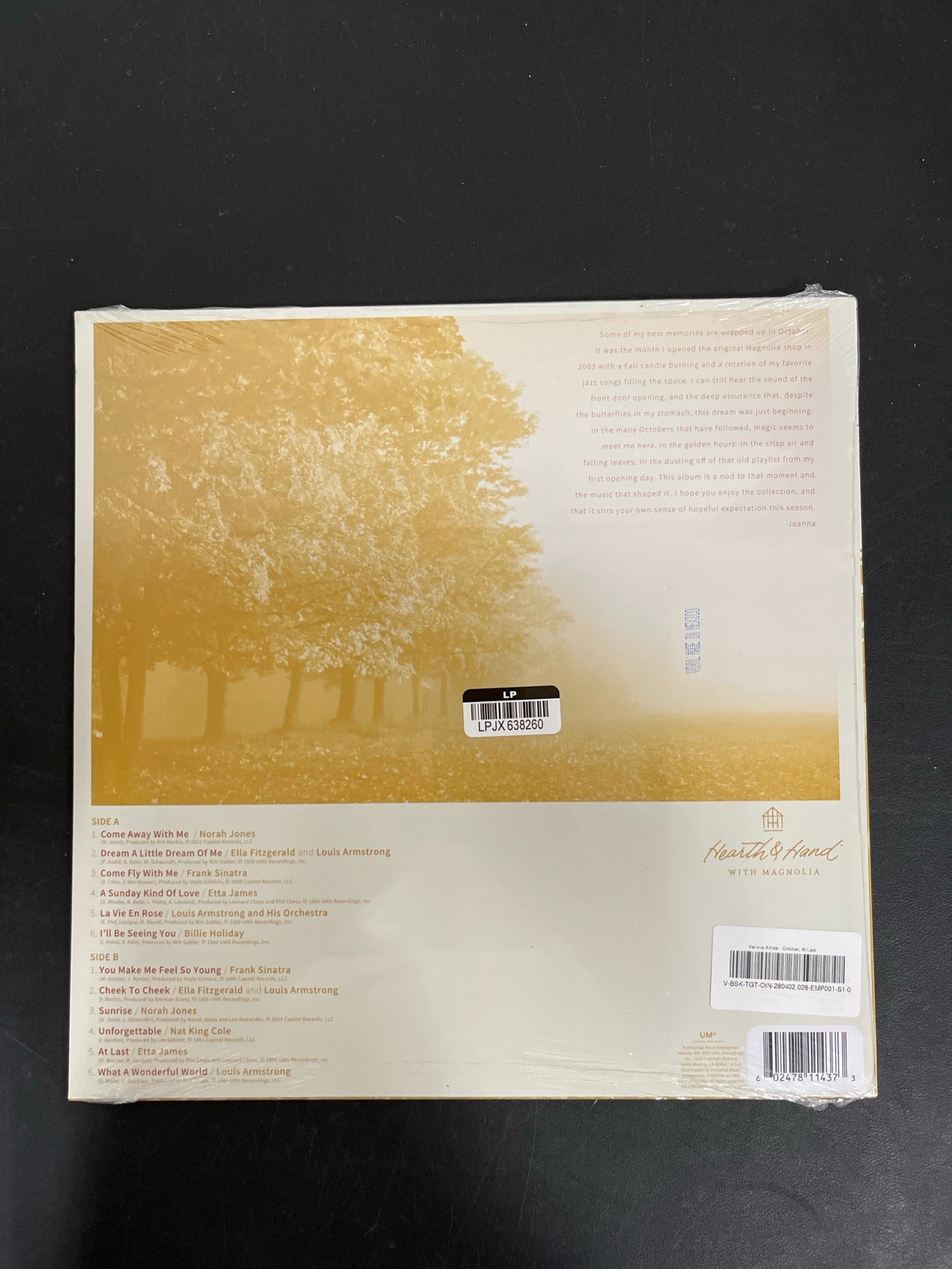 BACK - October, At Last LE Vinyl SEALED NOT TESTED