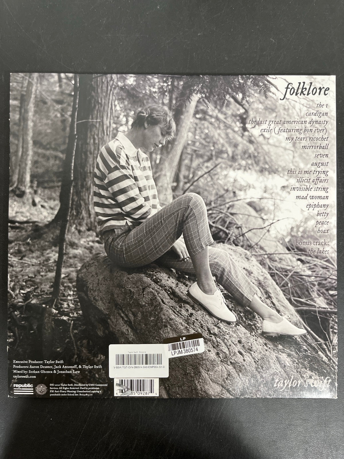 BACK - Taylor Swift - Folklore LE Red Etched Vinyl USED NOT TESTED