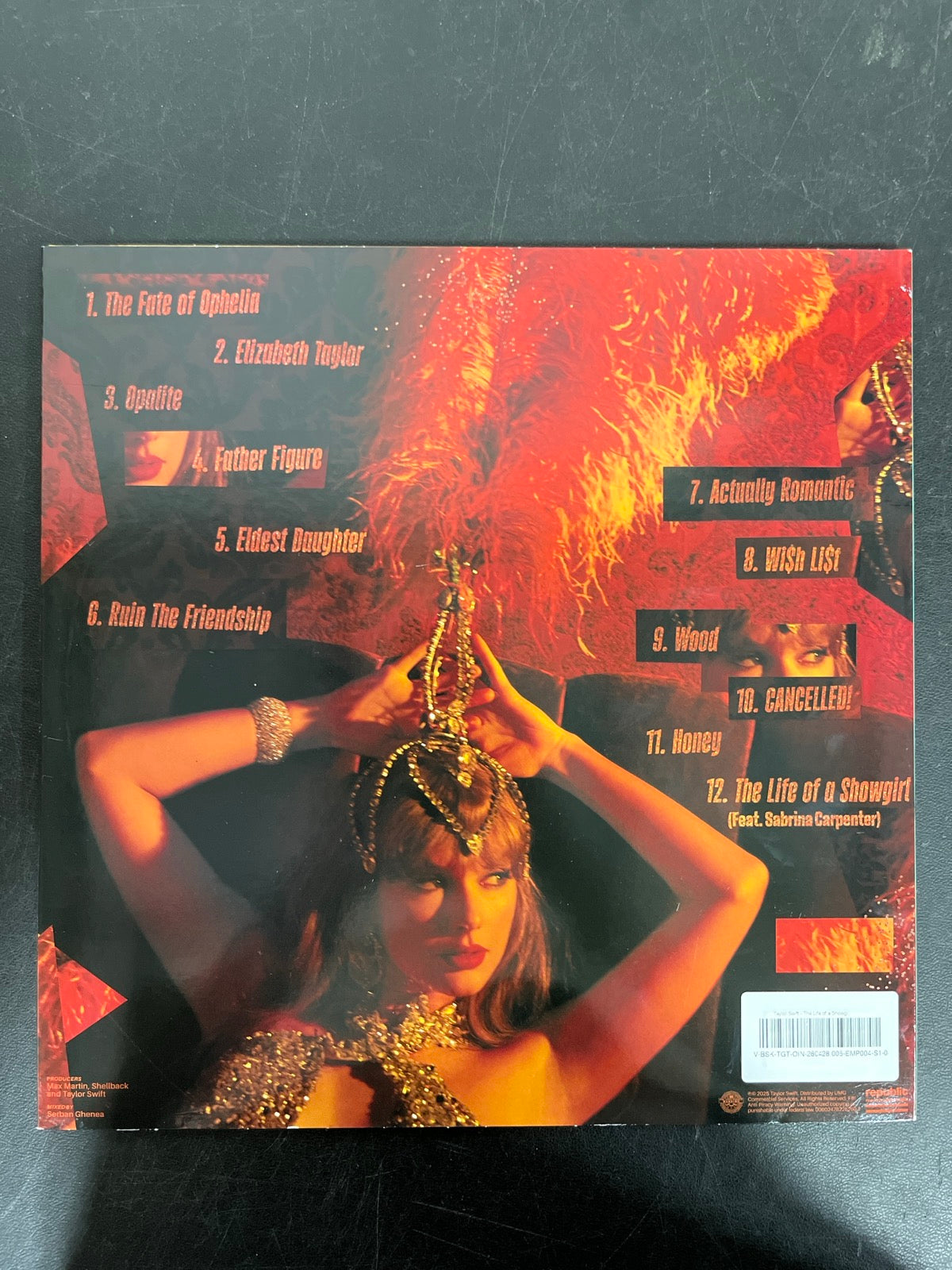 BACK - Taylor Swift - The Life Of A... LE Orange Glitter Vinyl USED NOT TESTED