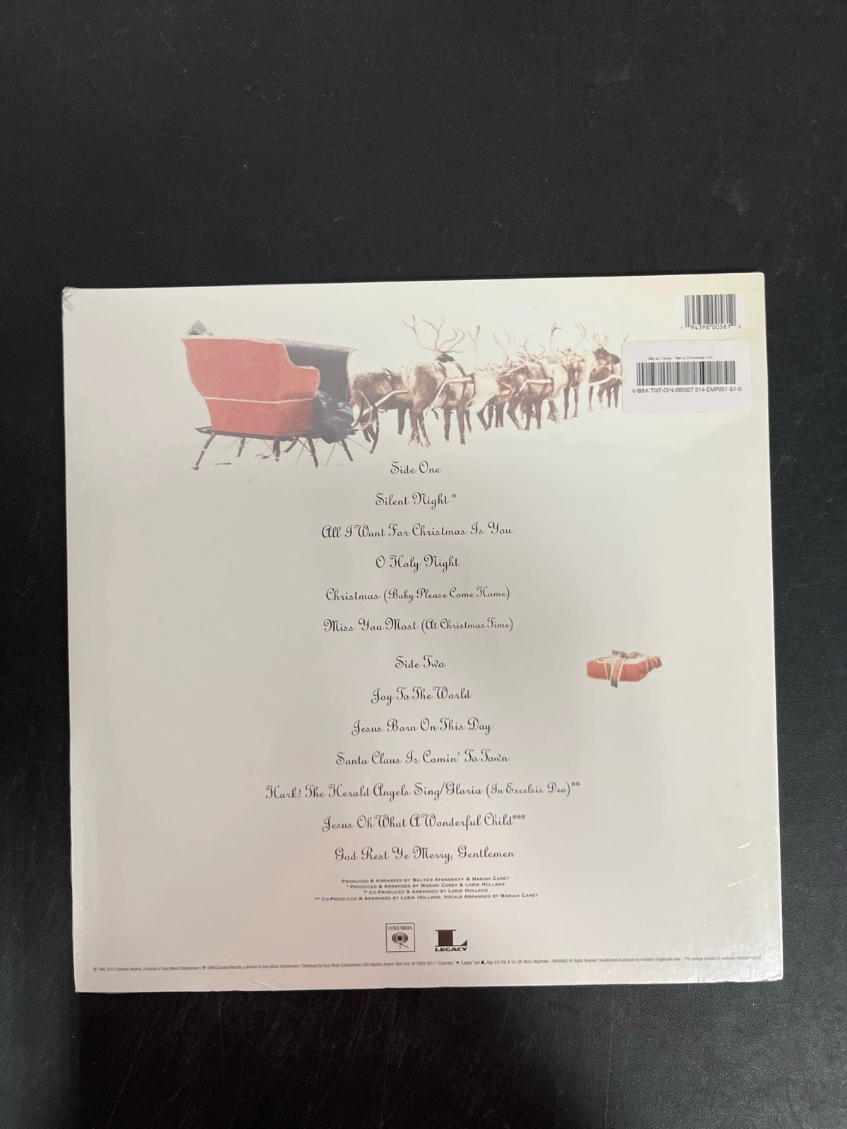 BACK - Mariah Carey - Merry Christmas LE Clear Vinyl SEALED NOT TESTED