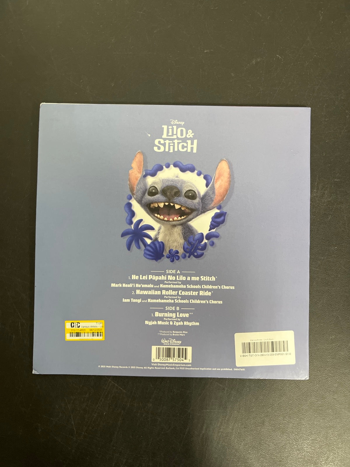 BACK - Lilo & Stitch Collector's Ed. Picture Disc Vinyl USED NOT TESTED