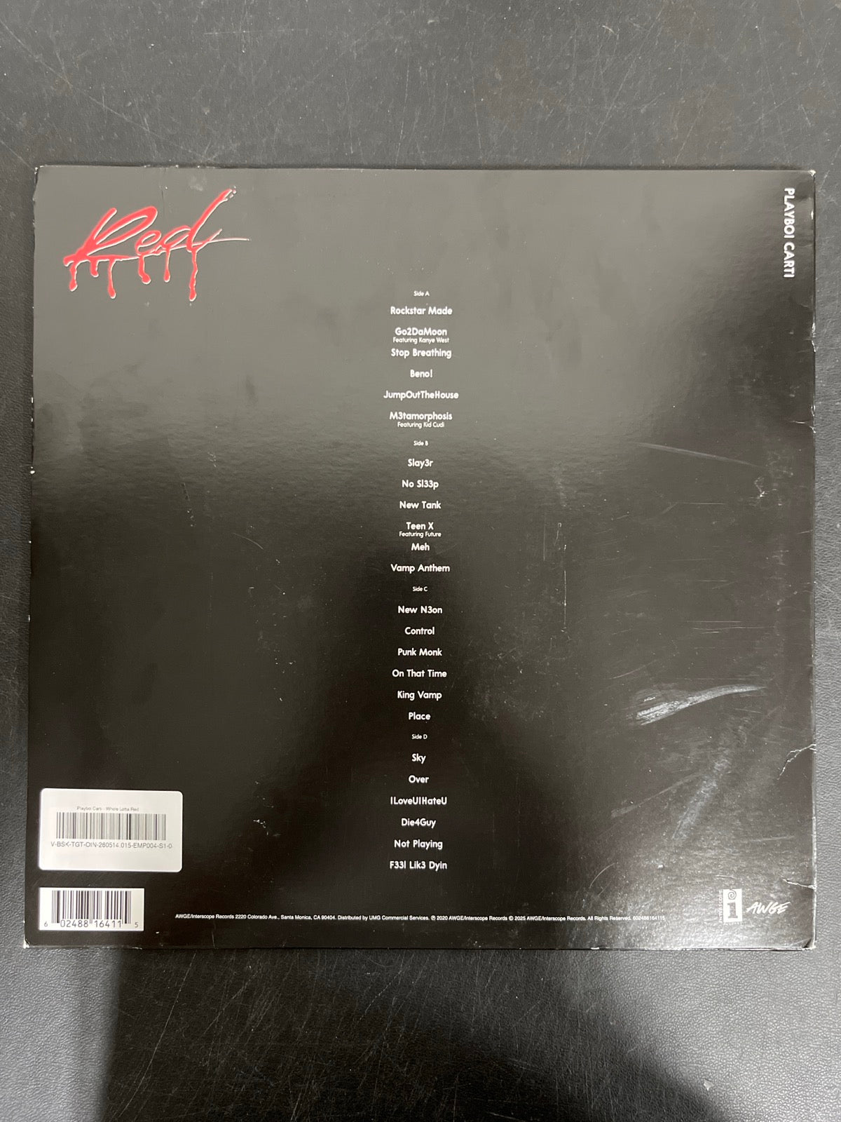 BACK - Playboi Carti - Whole Lotta Red LE Red Vinyl USED NOT TESTED
