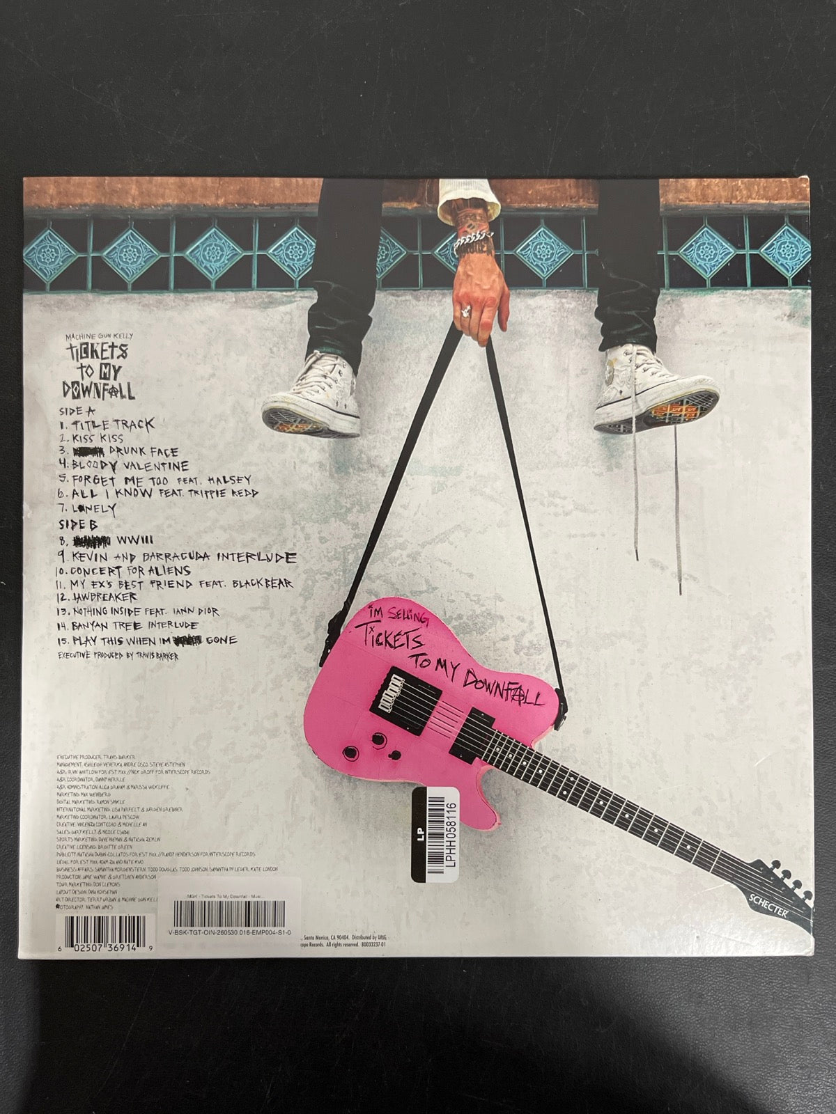 BACK - Machine Gun Kelly - Tickets To My Downfall Black Vinyl USED NOT TESTED