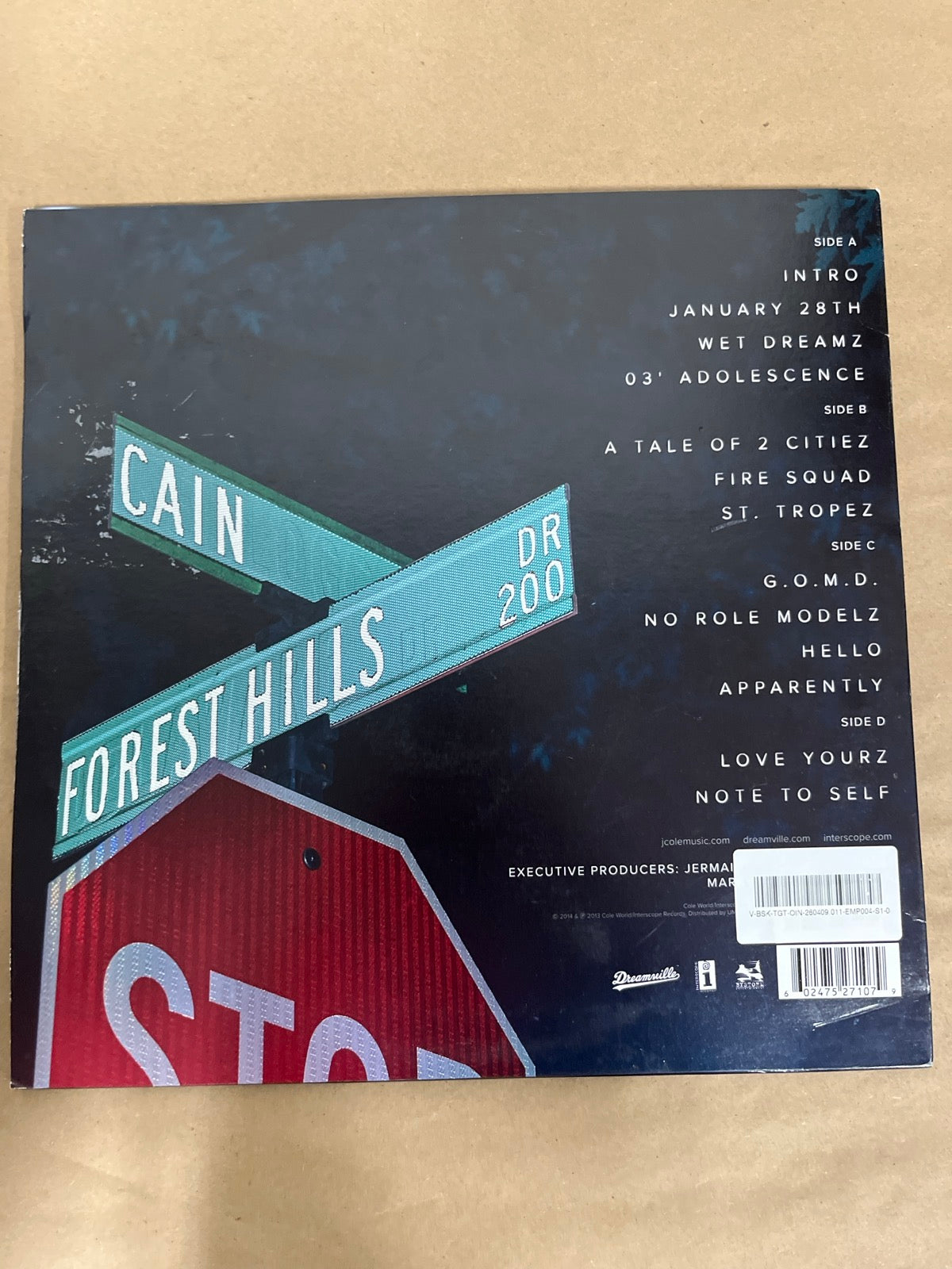 BACK - J. Cole - 2014 Forest Hills Drive Anniversary Ed. Red Vinyl USED NOT TESTED