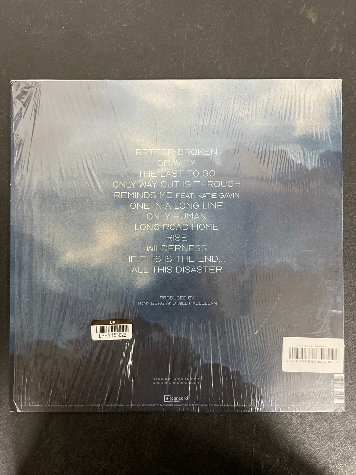 BACK - Sarah McLachlan - Better Broken LE Electric Smoke Vinyl USED NOT TESTED