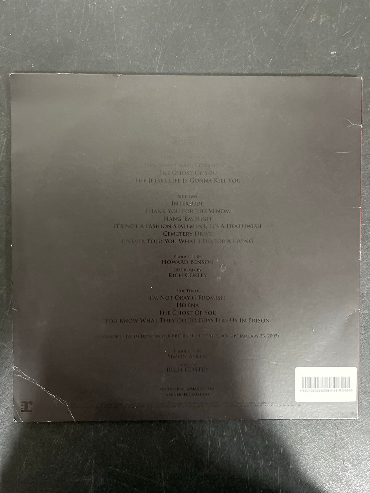 BACK - My Chemical Romance - Three Cheers ... LE Red / Black Vinyl USED NOT TESTED