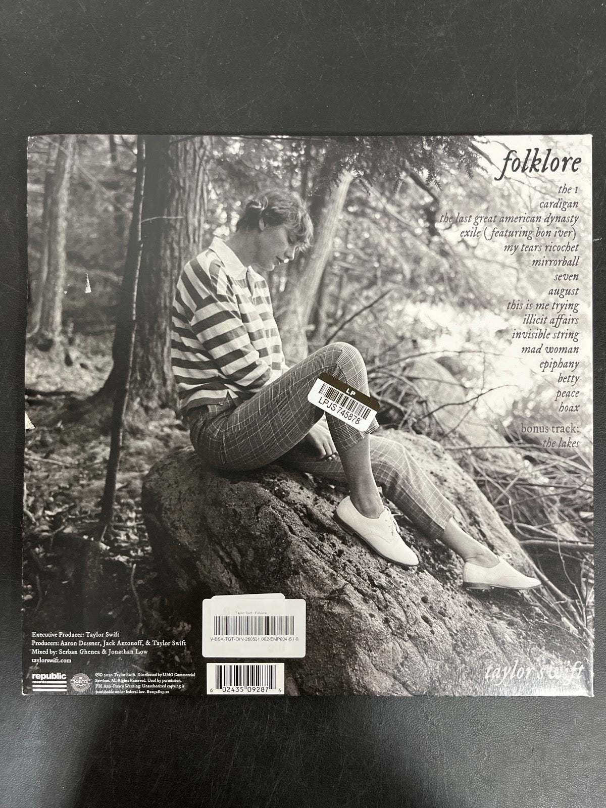 BACK - Taylor Swift - Folklore LE Red Etched Vinyl USED NOT TESTED