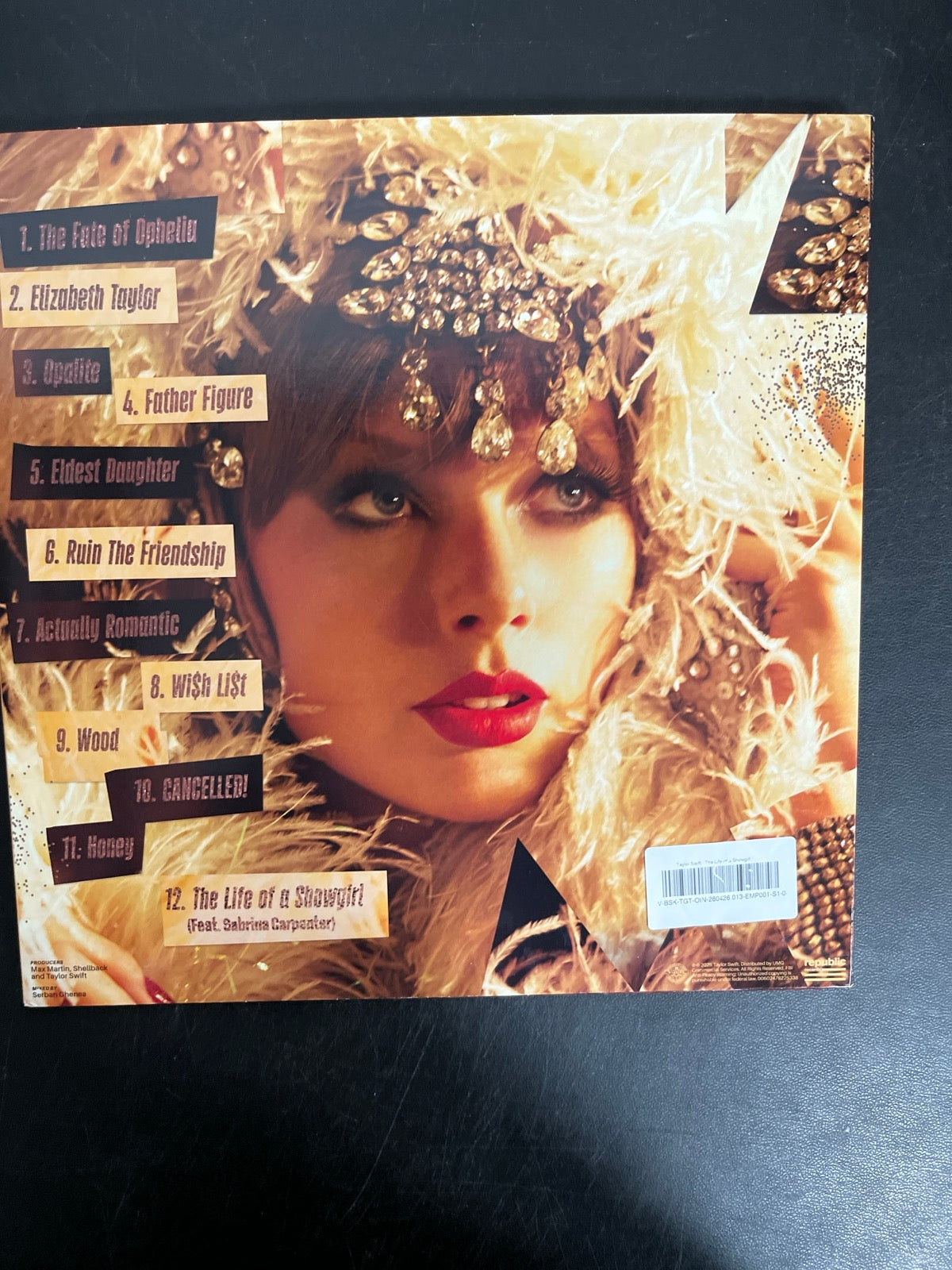 BACK - Taylor Swift - The Life of a ... LE 180gm Pink Yellow Vinyl USED NOT TESTED