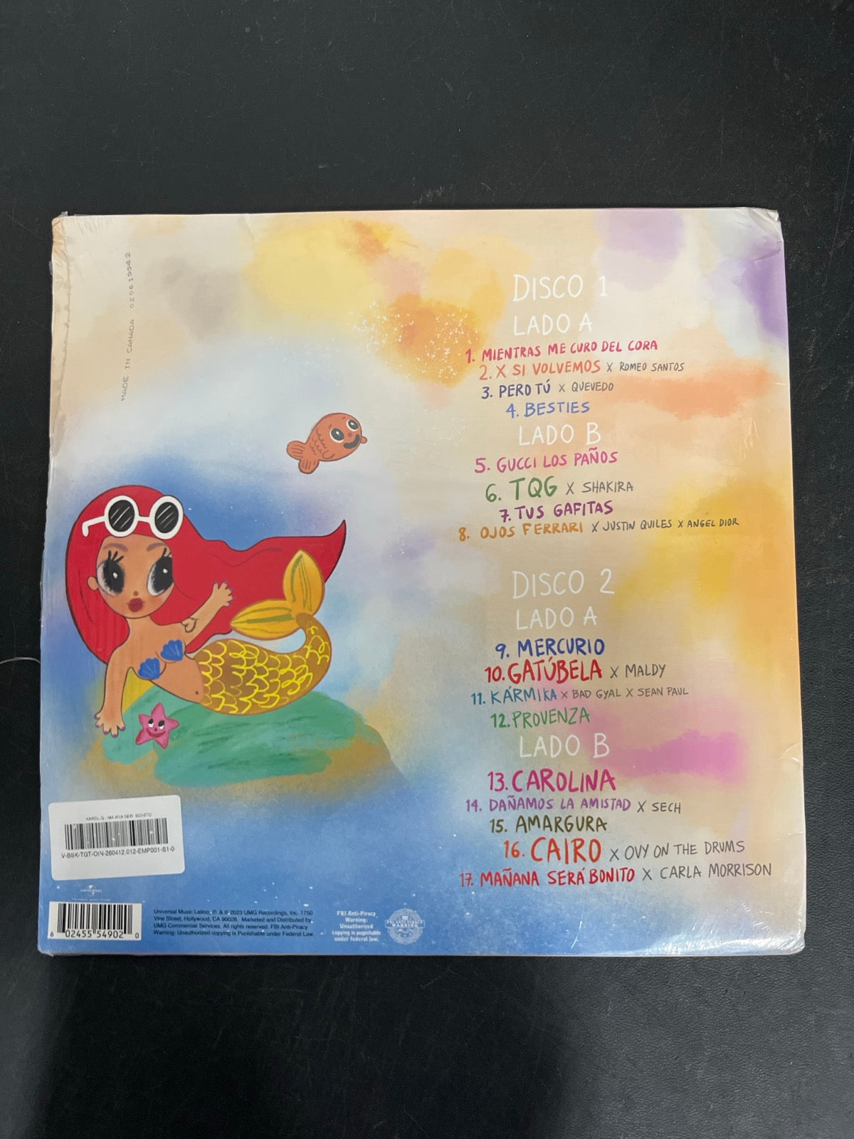 BACK - Karol G - Mañana Será Bonito LE Translucent Blue Vinyl USED NOT TESTED
