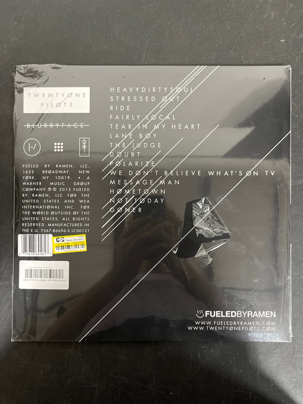 BACK - Twenty One Pilots - Blurryface 25th Anniv. Ed. Silver Vinyl USED NOT TESTED