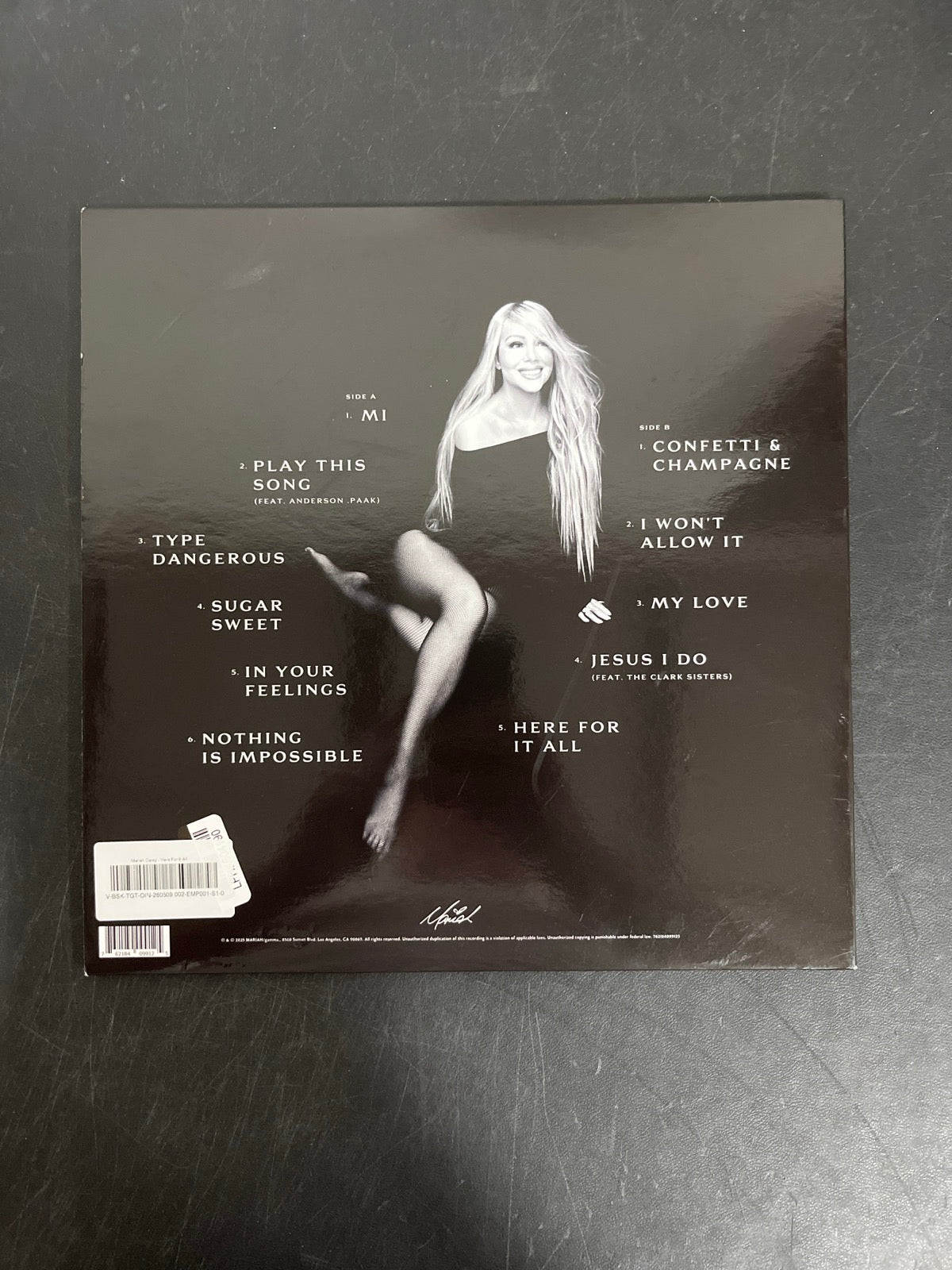 BACK - Mariah Carey - Here For It All LE Honey Vinyl USED NOT TESTED