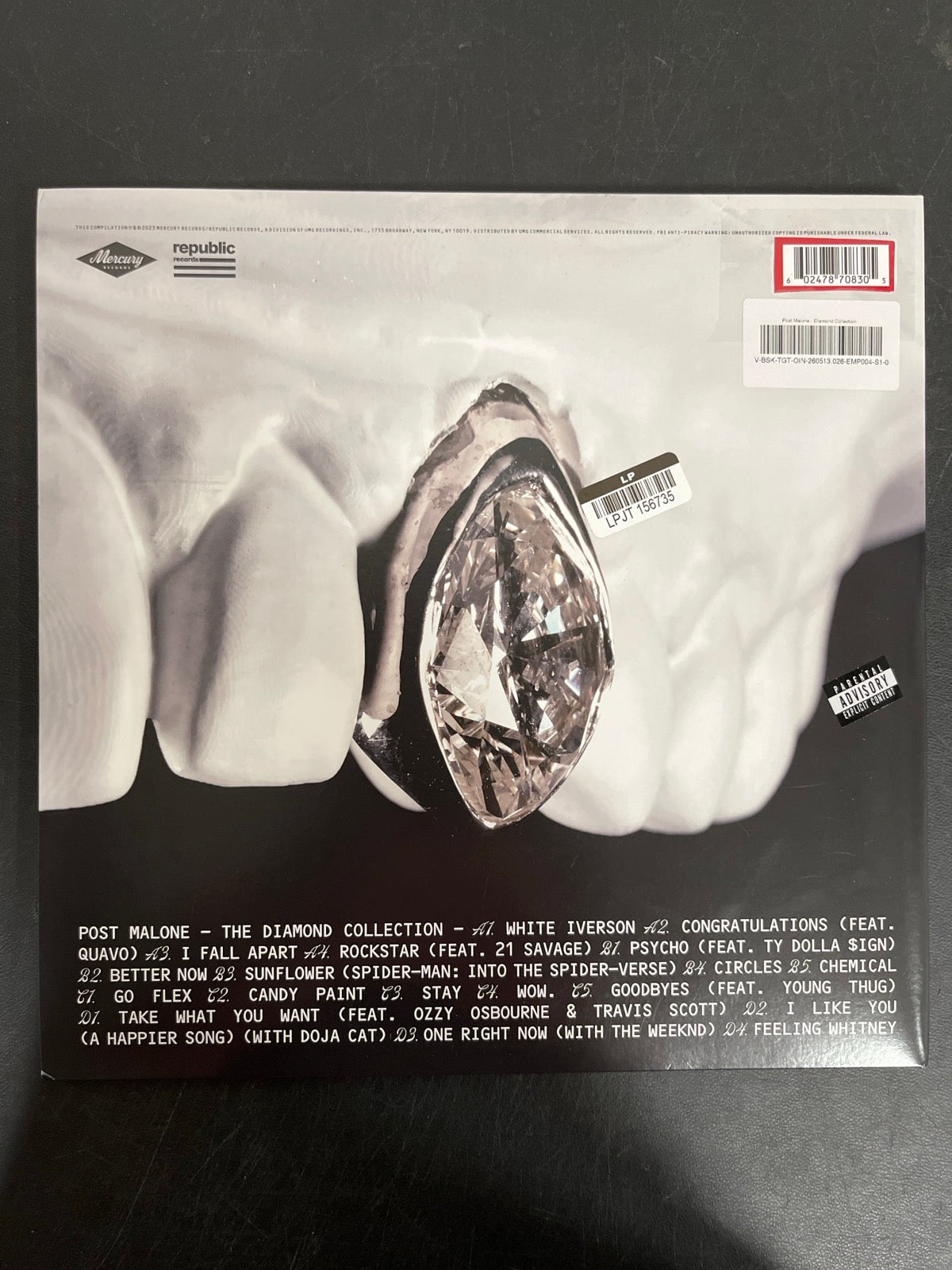 BACK - Post Malone - The Diamond Collection LE Yellow Vinyl USED NOT TESTED