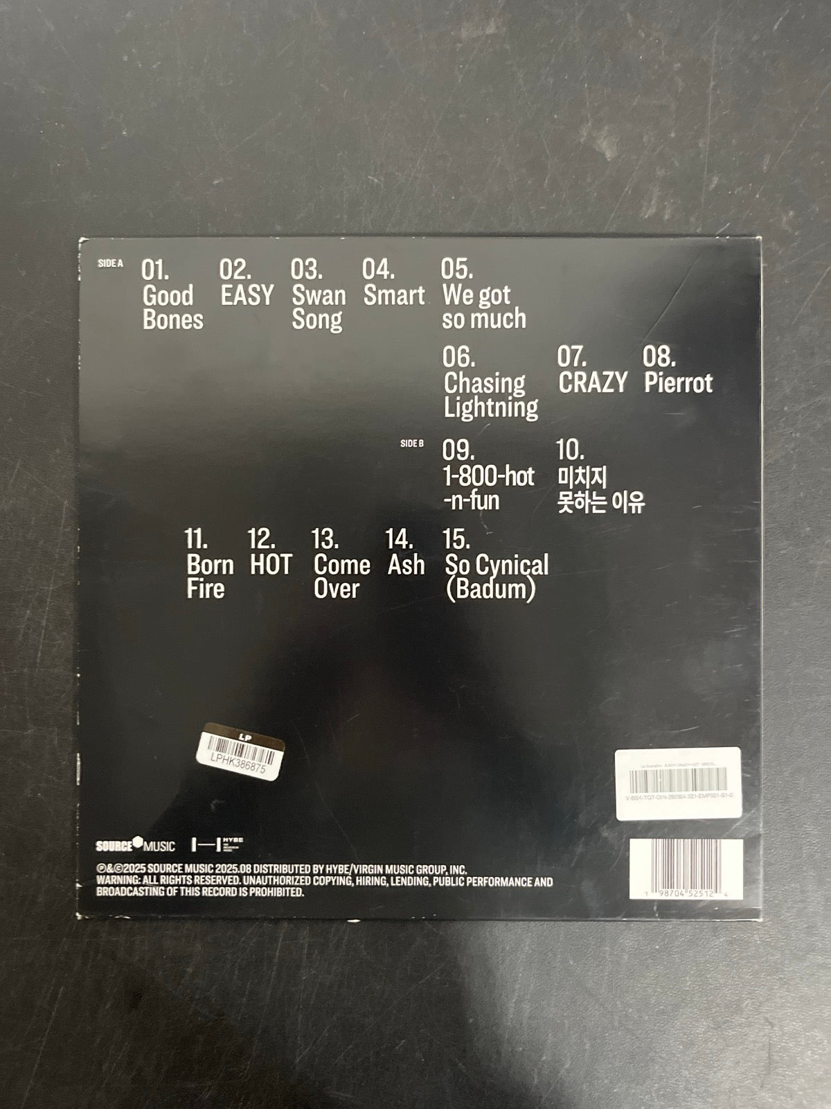 BACK - Le Sserafim - Easy-Crazy-Hot LE Translucent Vinyl USED NOT TESTED