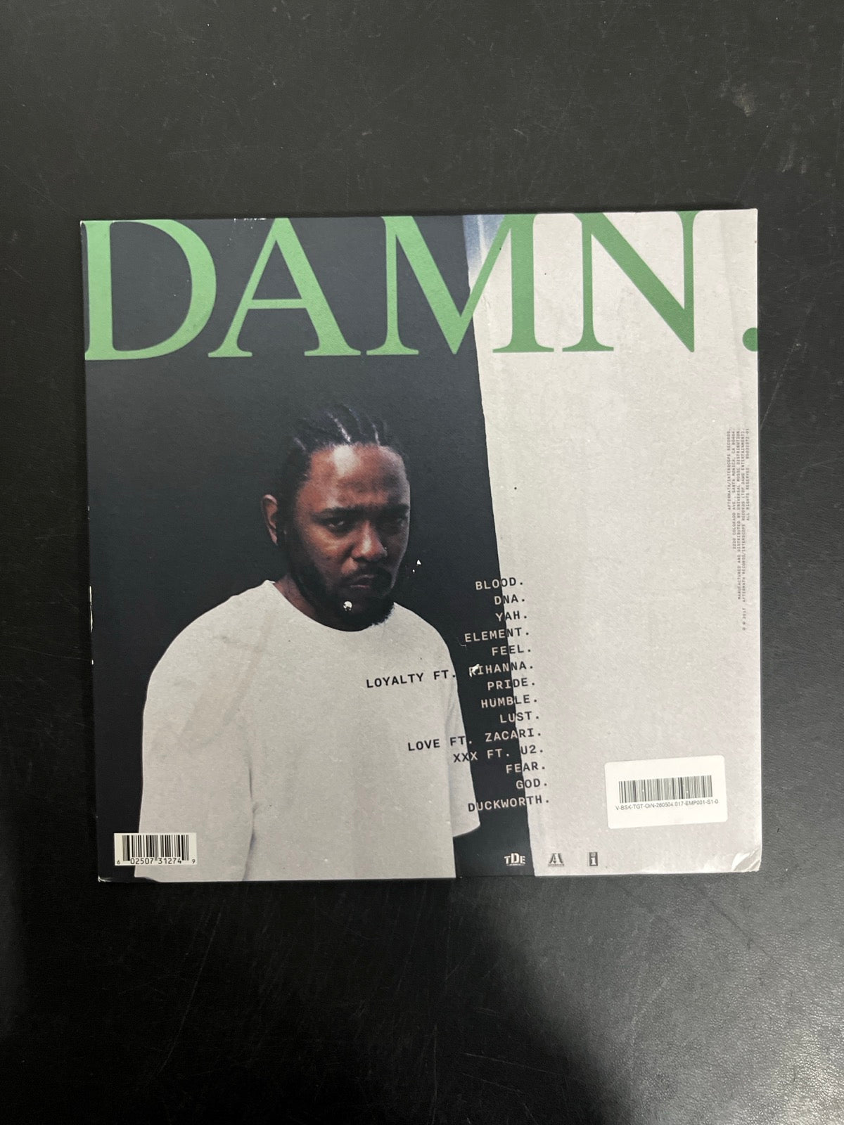 BACK - Kendrick Lamar - DAMN. LE 180gm Green Vinyl USED NOT TESTED