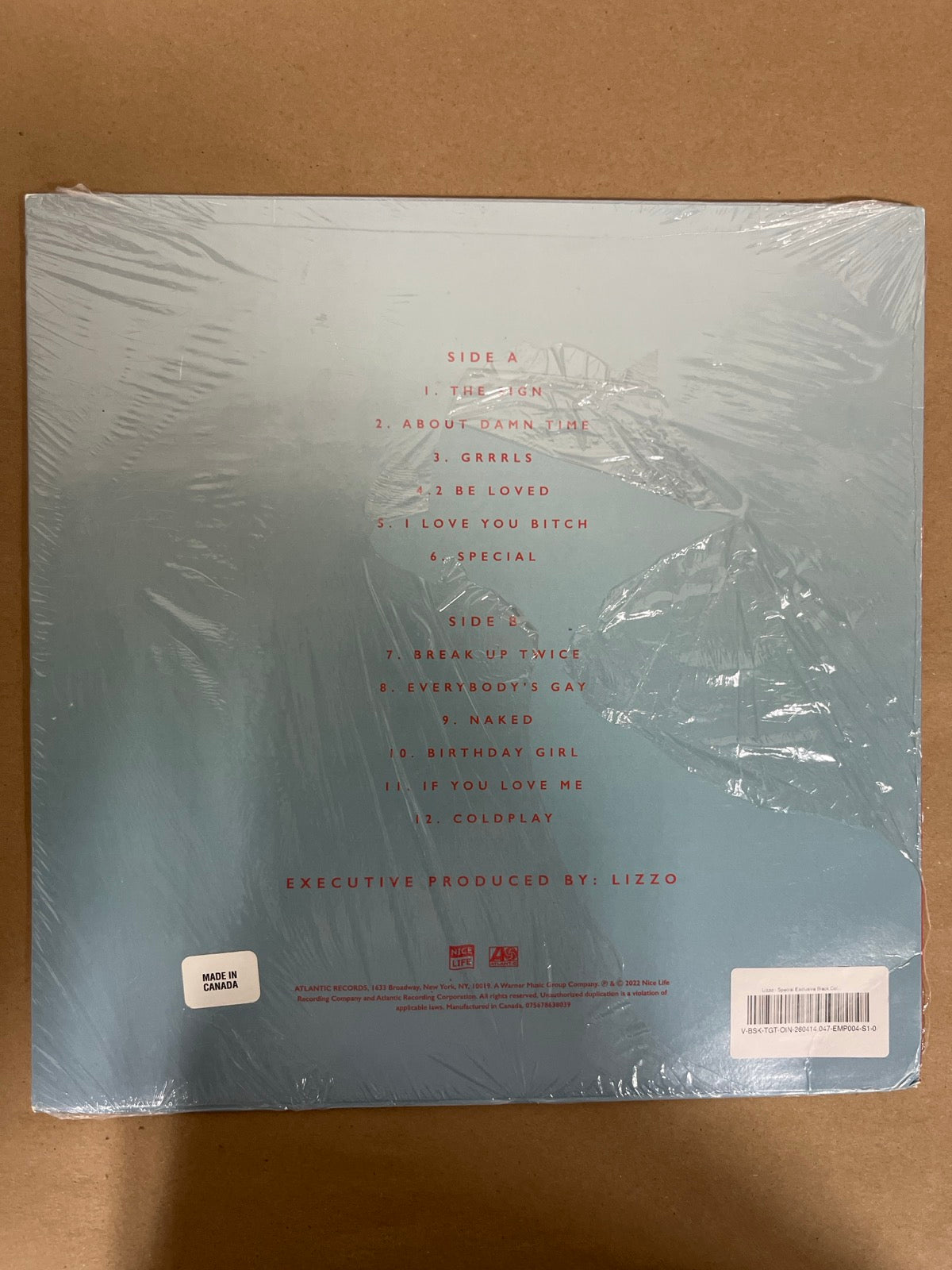 BACK - Lizzo - Special LE Vinyl USED NOT TESTED