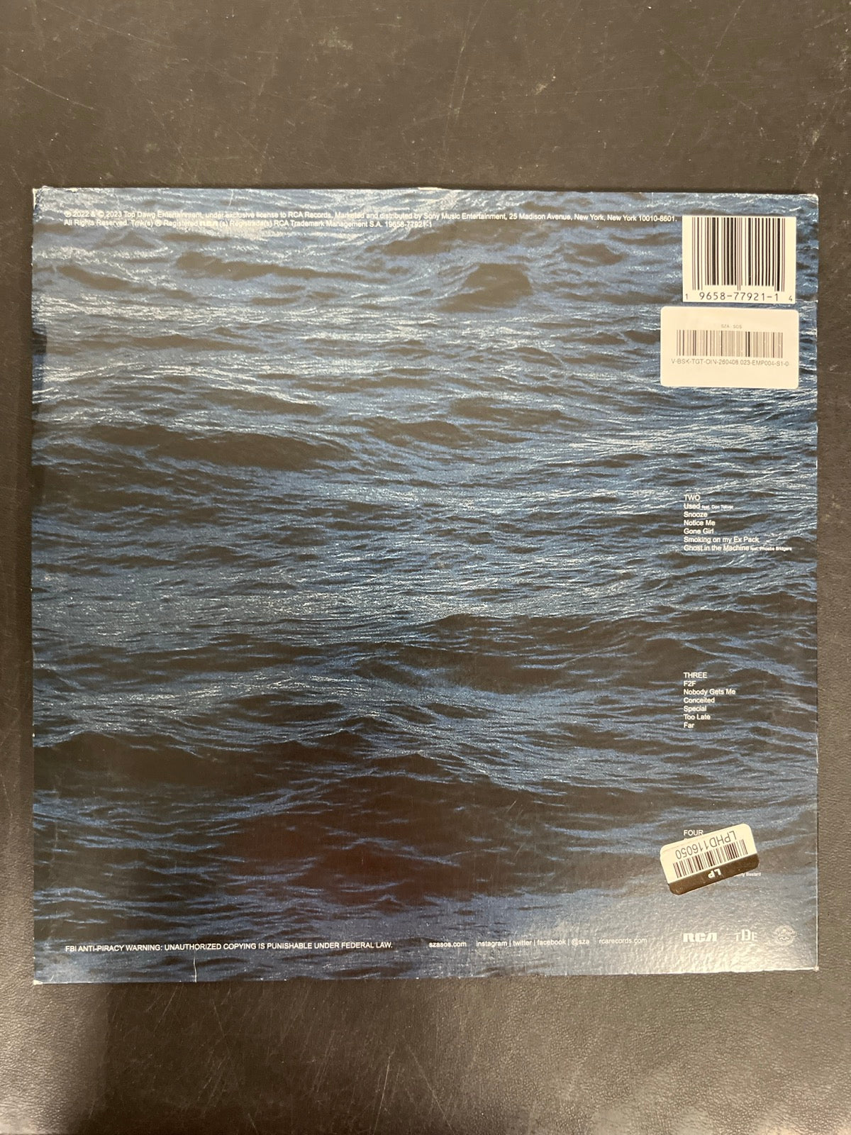 BACK - SZA - SOS LE Vinyl USED NOT TESTED