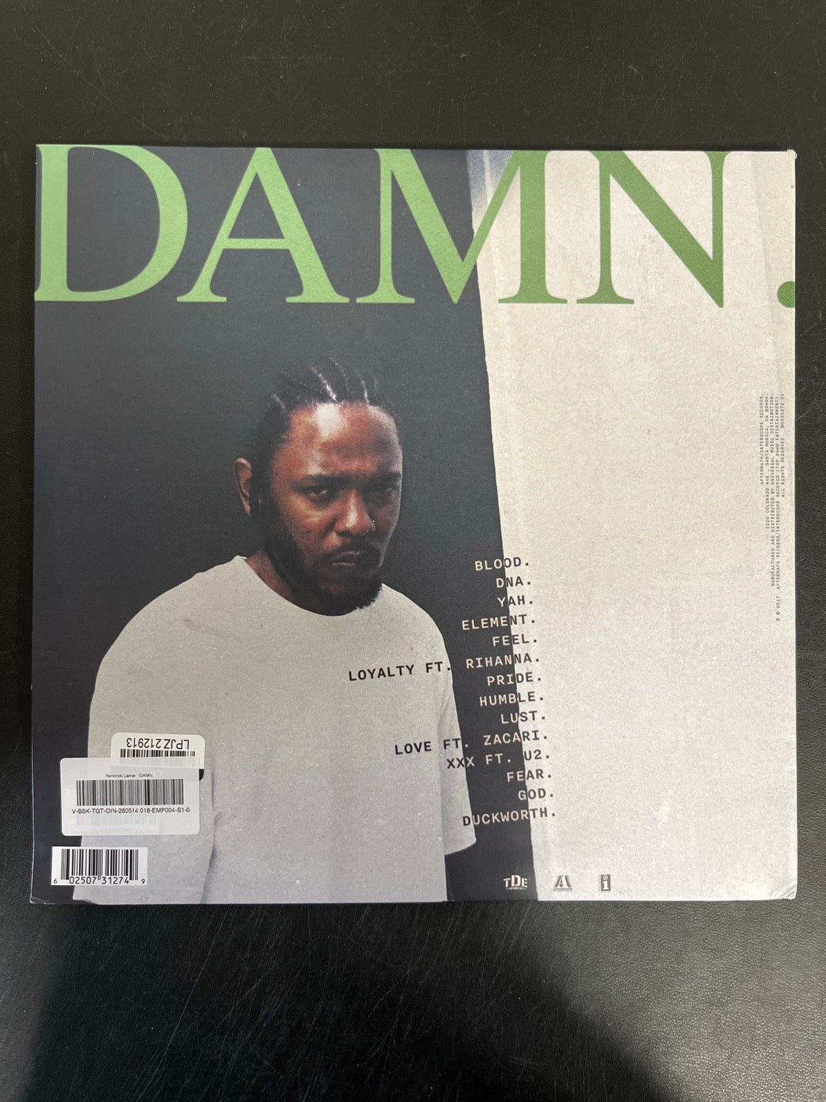 BACK - Kendrick Lamar - DAMN. LE 180gm Green Vinyl USED NOT TESTED