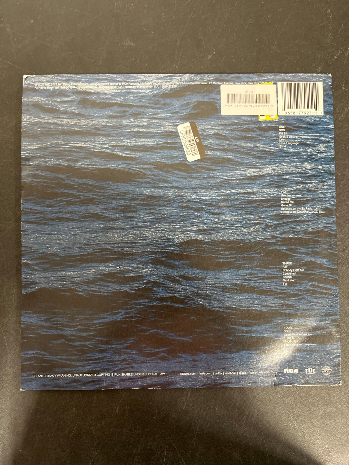 BACK - SZA - SOS LE Vinyl USED NOT TESTED