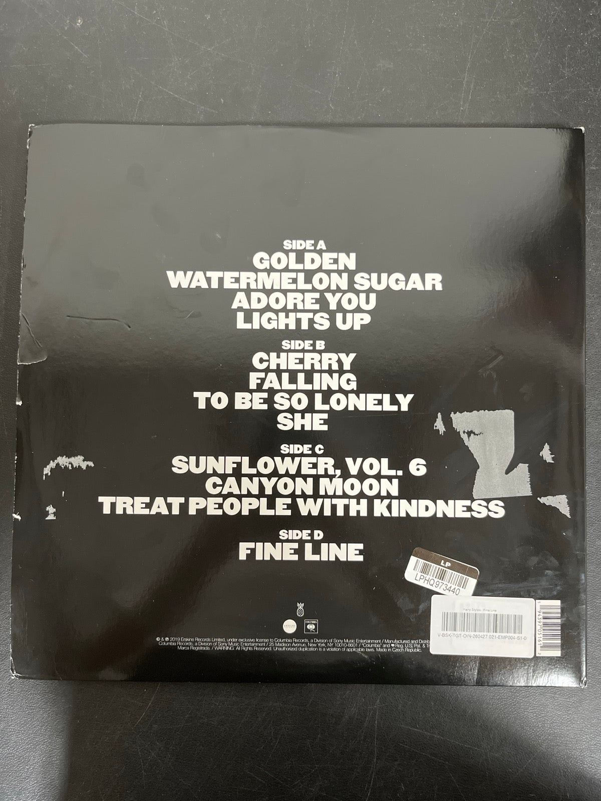 BACK - Harry Styles - Fine Line LE Black & White Vinyl USED NOT TESTED
