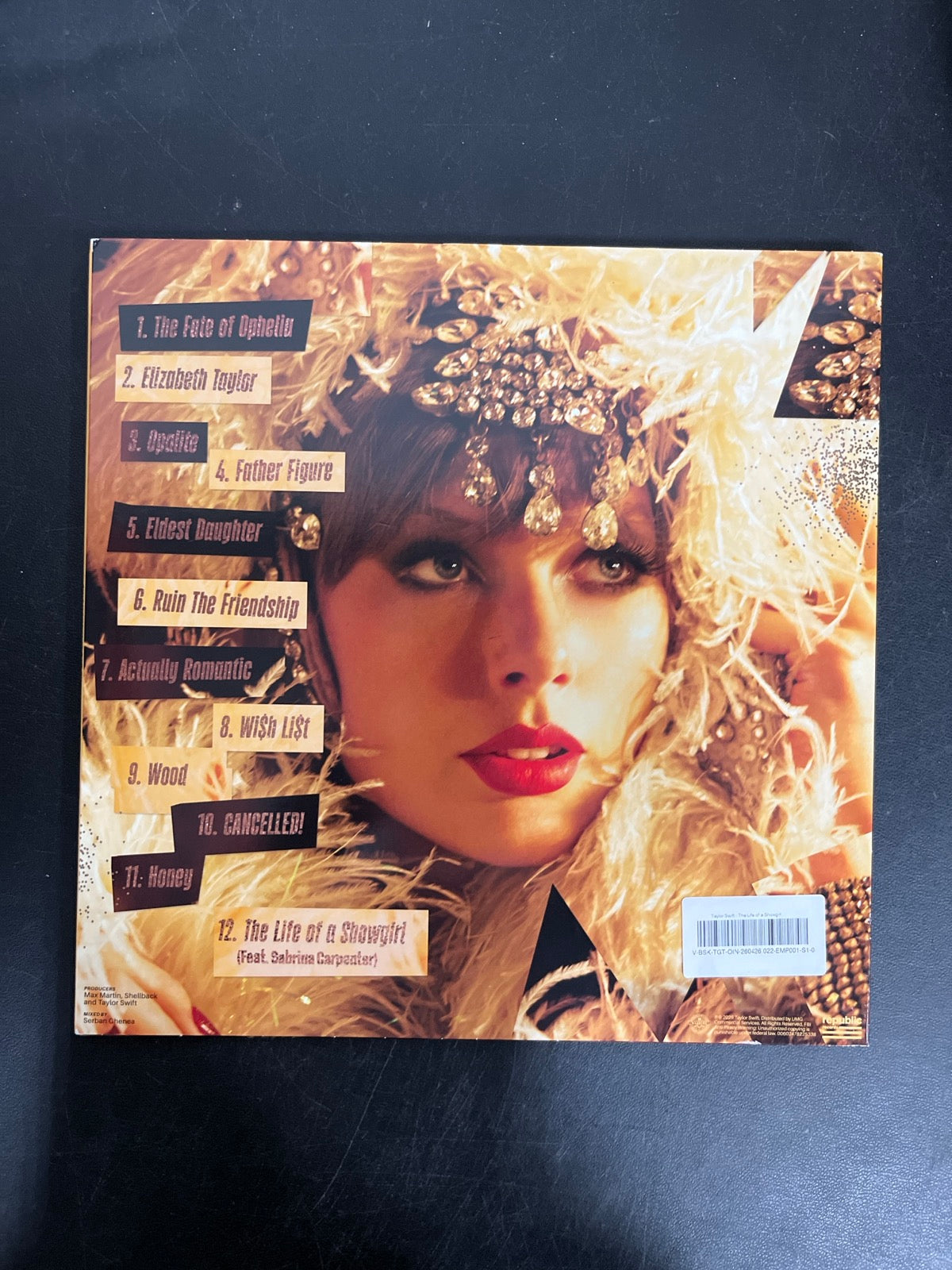 BACK - Taylor Swift - The Life of a ... LE 180gm Pink Yellow Vinyl USED NOT TESTED