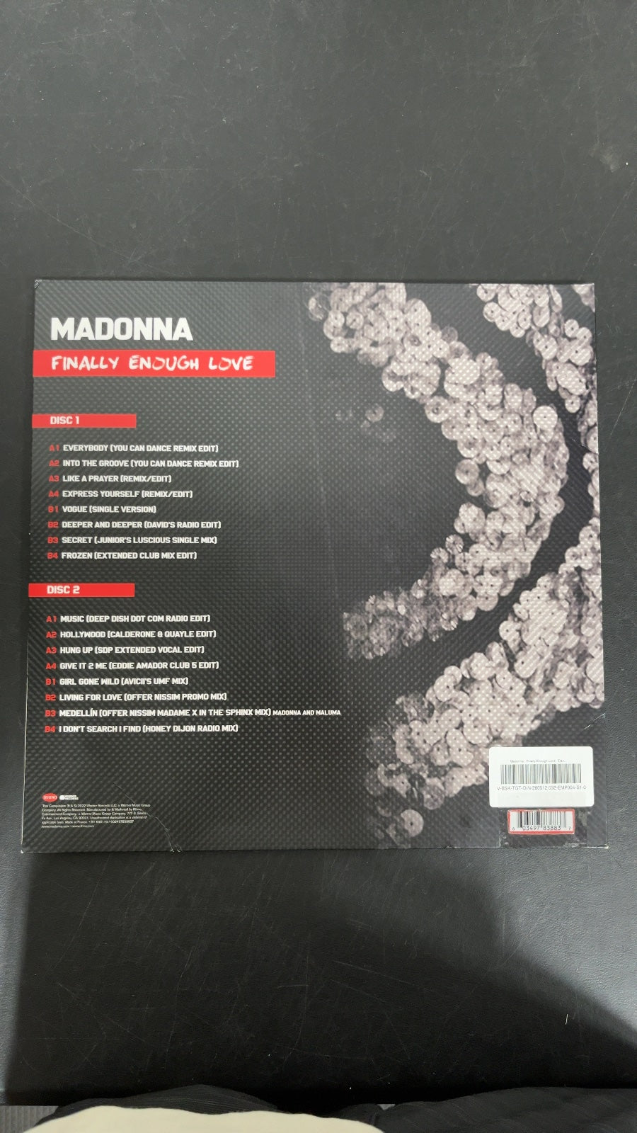 BACK - Madonna - Finally Enough Love Black Vinyl USED NOT TESTED