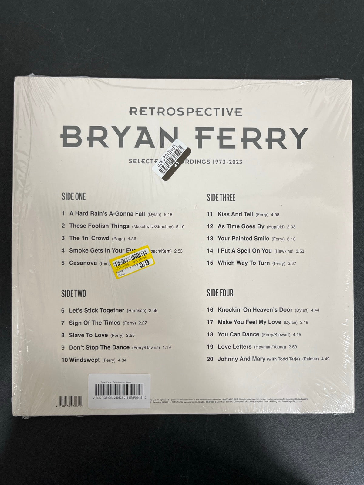 BACK - Bryan Ferry - Retrospective 180gm Black Vinyl USED NOT TESTED