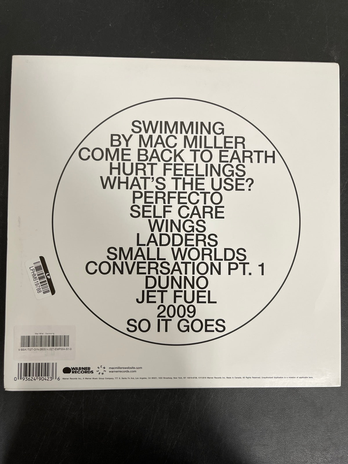 BACK - Mac Miller - Swimming Black Vinyl USED NOT TESTED