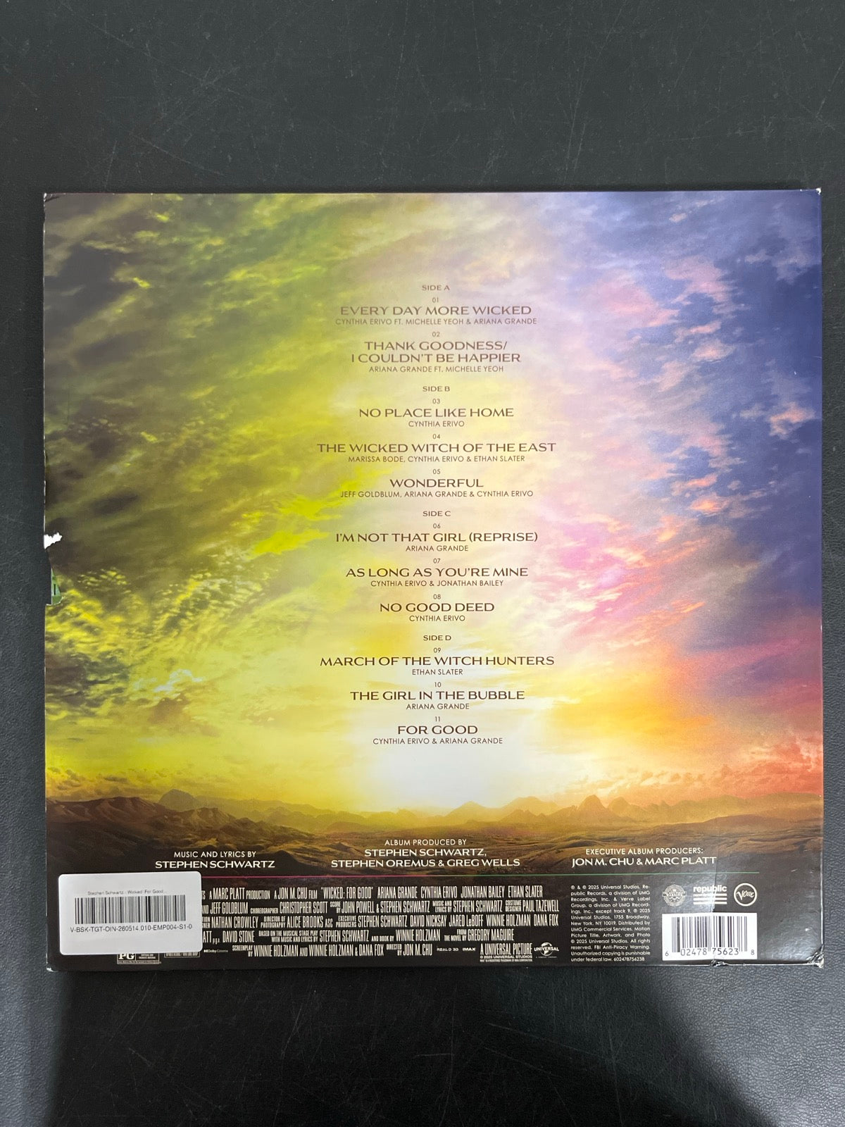 BACK - Wicked: For Good OST LE Pink / Green Vinyl USED NOT TESTED