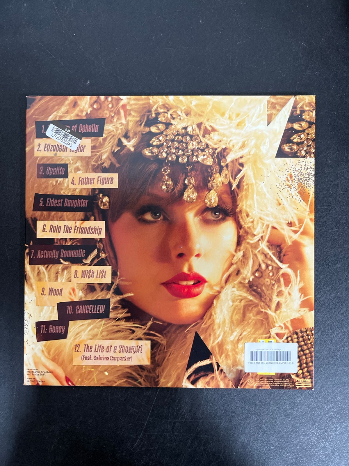 BACK - Taylor Swift - The Life of a ... LE 180gm Pink Yellow Vinyl USED NOT TESTED