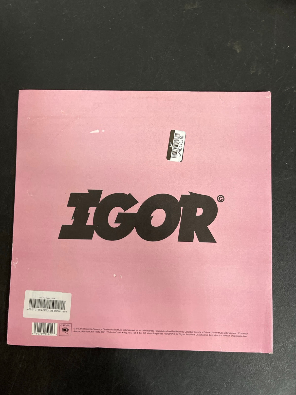 BACK - Tyler, The Creator - IGOR Black Vinyl USED NOT TESTED