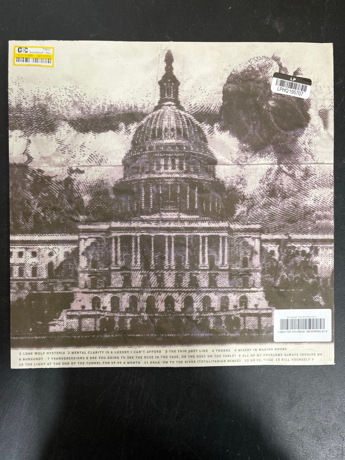 BACK - $uicideboy$ - New World Depression Clear Vinyl USED NOT TESTED