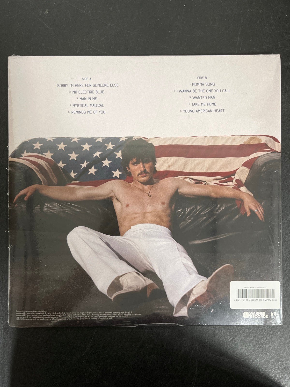 BACK - Benson Boone - American Heart LE Red/Violet Marble Vinyl SEALED NOT TESTED