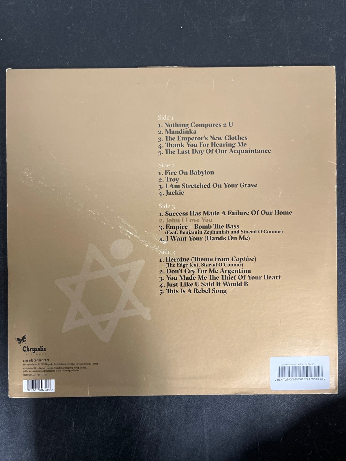 BACK - Sinéad O'Connor - So Far… The Best of ... LE Clear Vinyl USED NOT TESTED