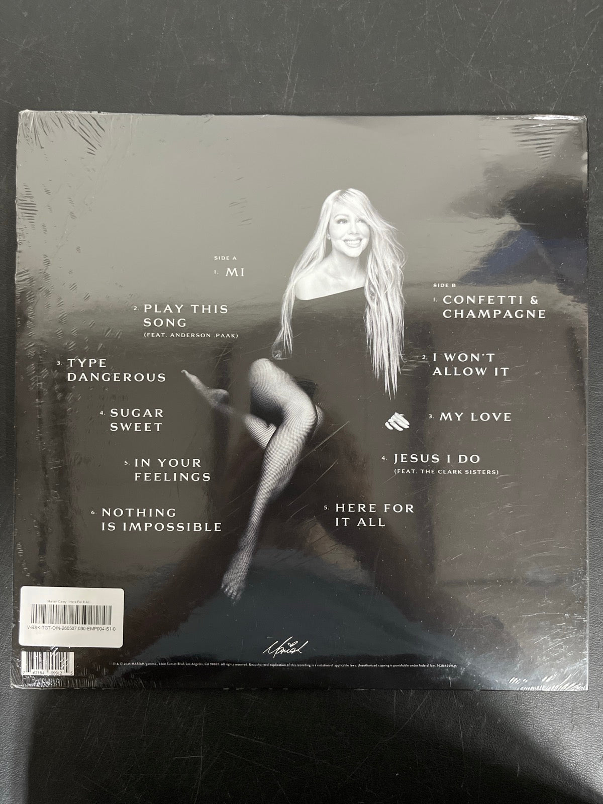 BACK - Mariah Carey - Here For It All LE Honey Vinyl USED NOT TESTED